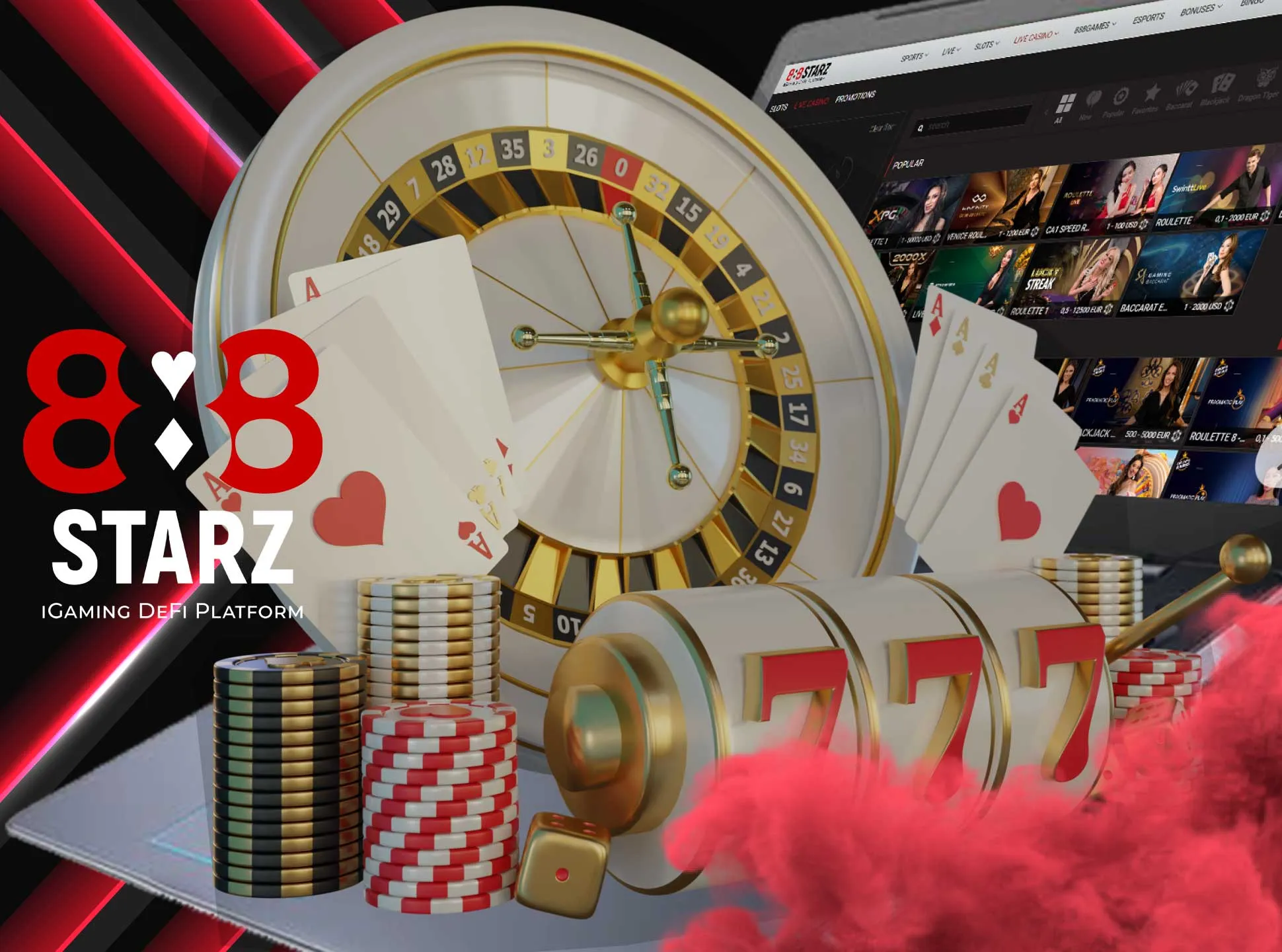 You can also play different casino games on 888starz.