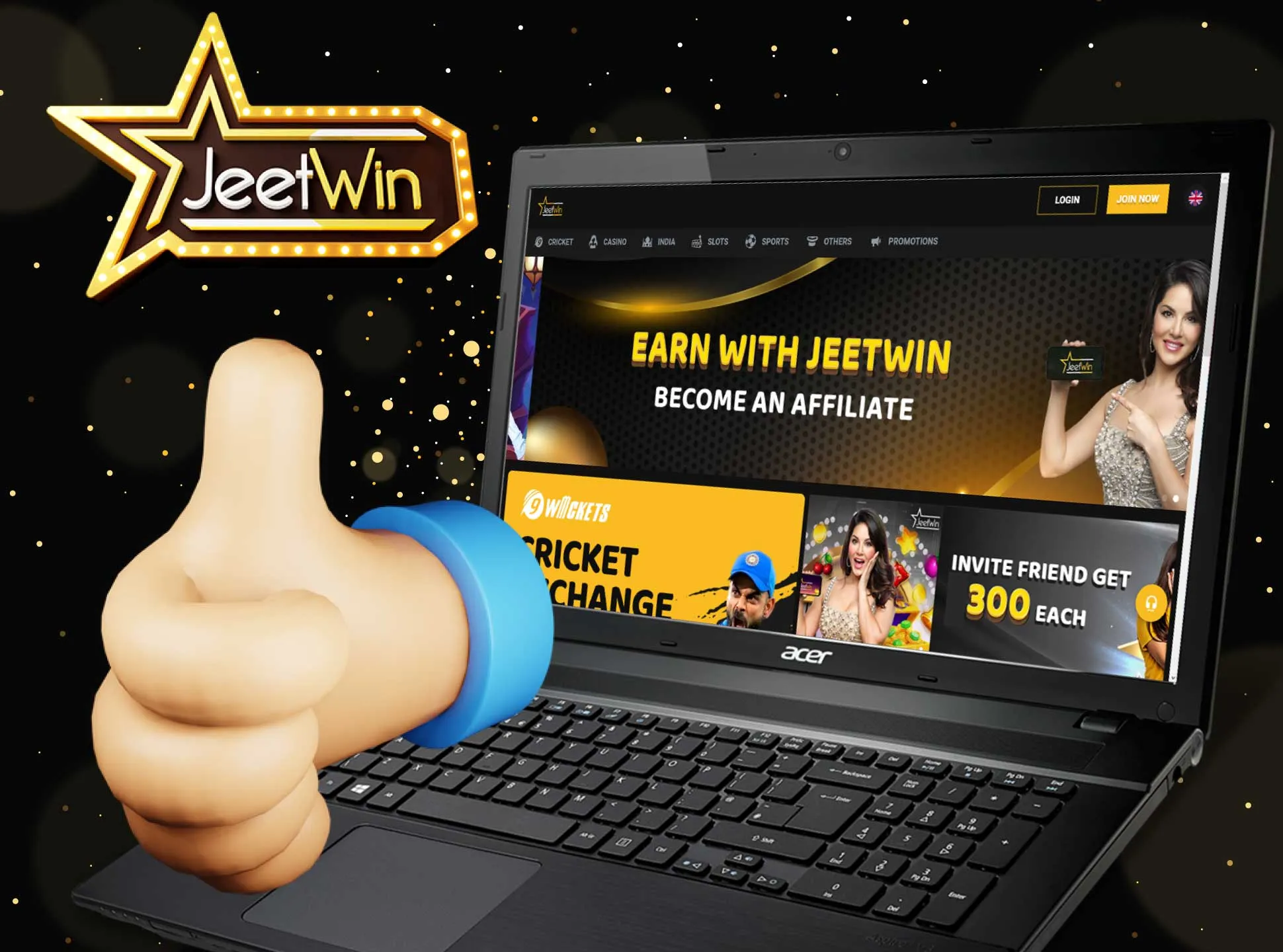 Go to the Jeetwin official website, create an account and start betting on sports.