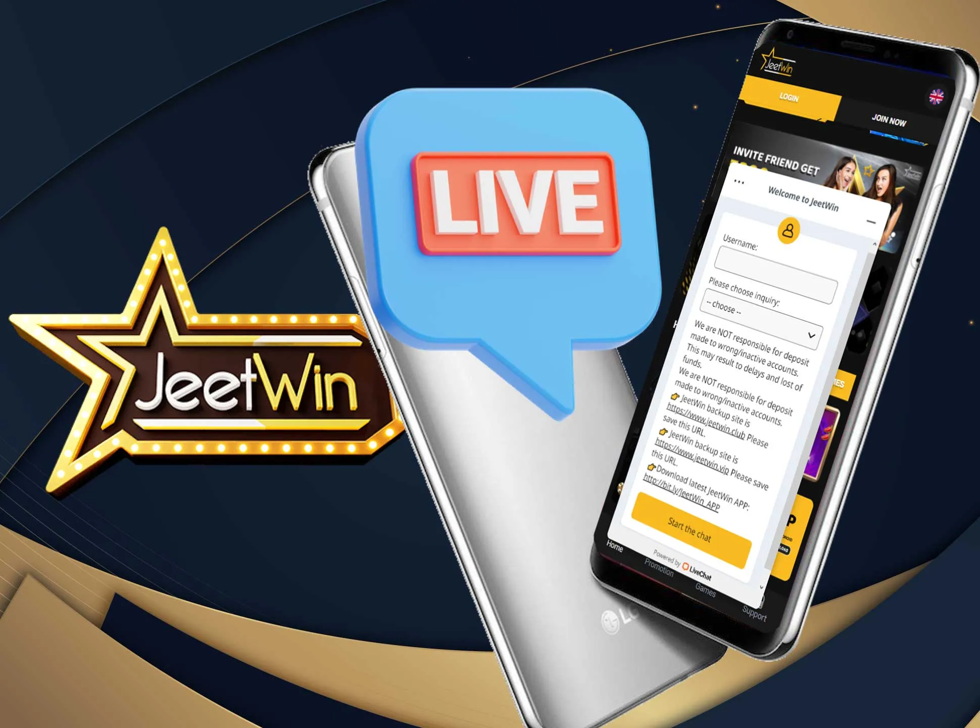 Jeetwin app has a 24/7 online chat.