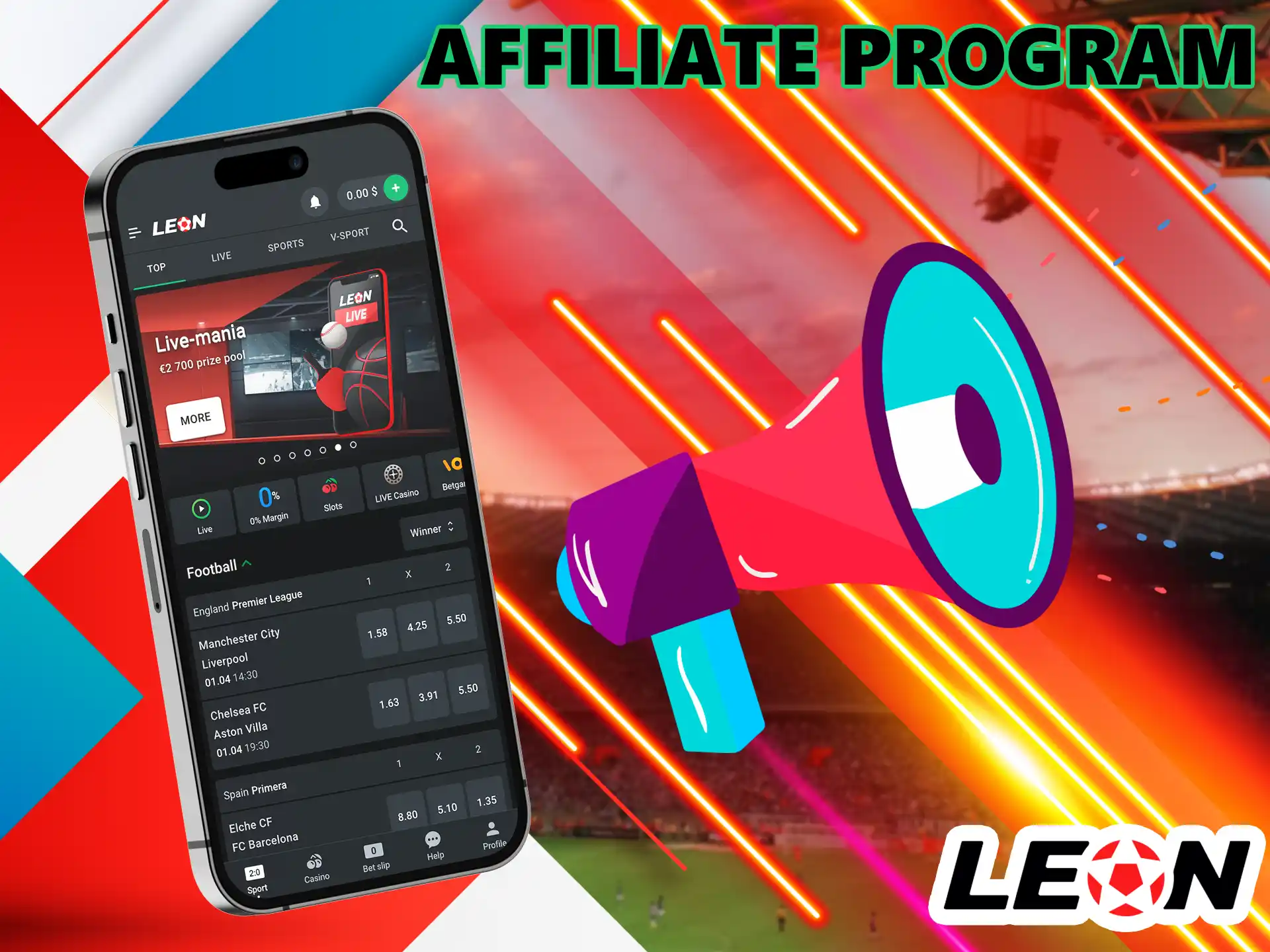 Leon Bet offers a special program that helps you earn money by bringing other active players.