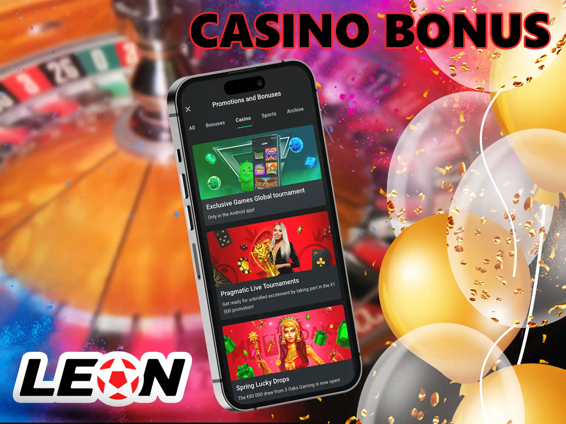 Get a nice compliment at Leon Bet Casino, deposit 1,100 BDT and increase your deposit to 34,000 BDT.