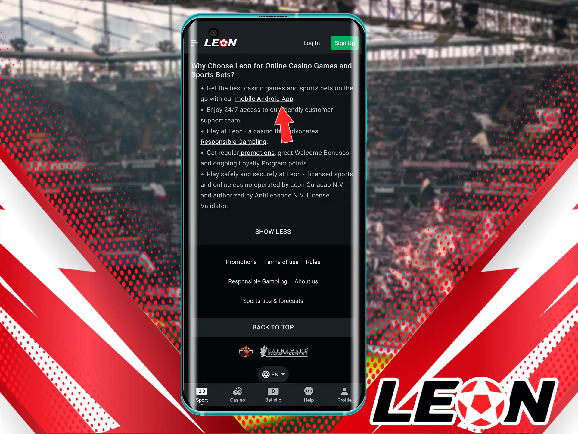If you don't know where to start the process of getting the official Leon Bet software for Android, just follow the link in the header and download the necessary files.
