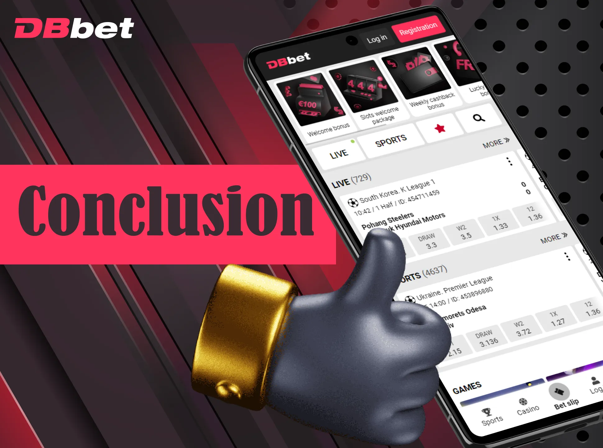 Learn more about features of DBbet app.