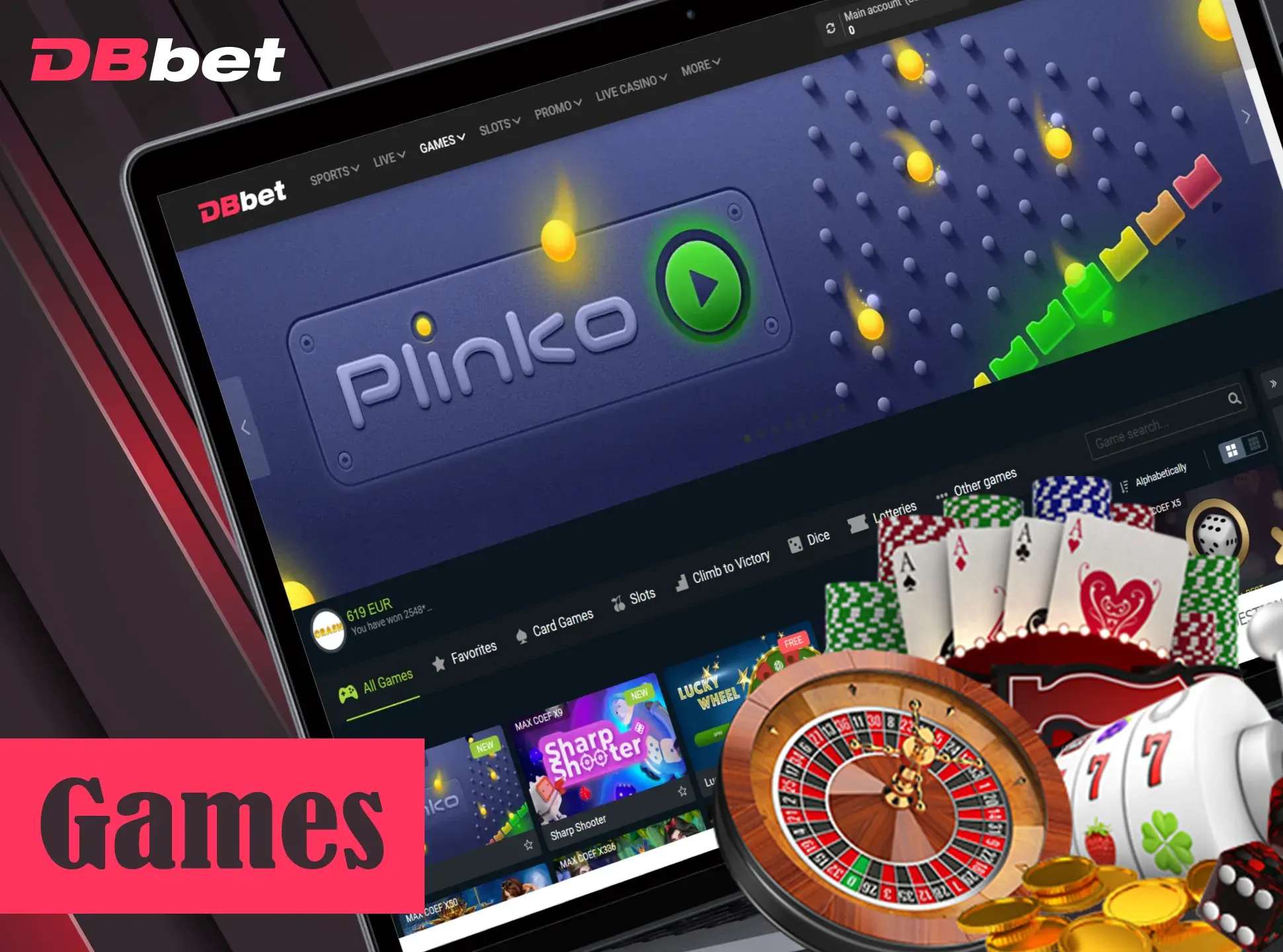 Play different casino games at DBbet.