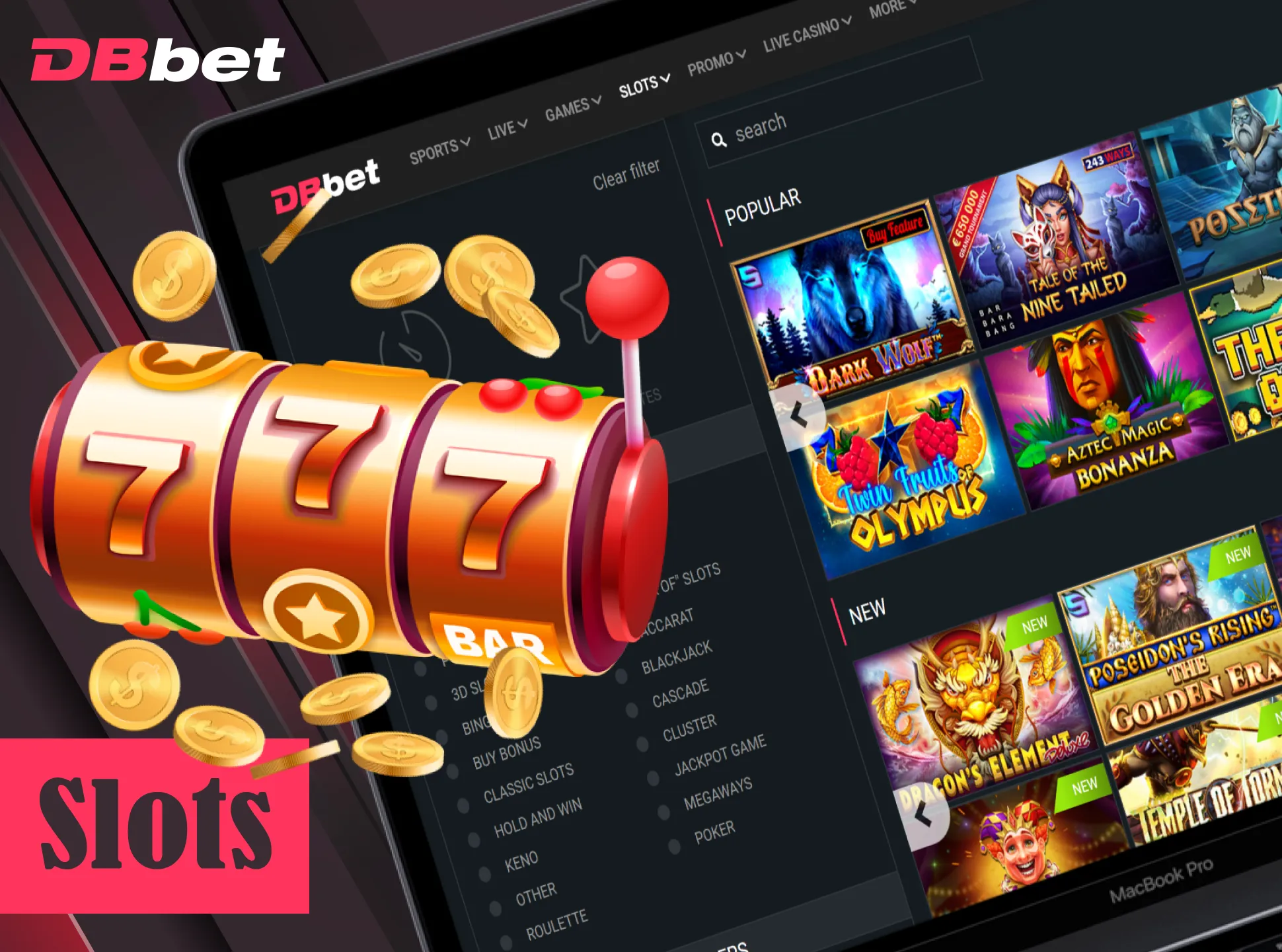 Search for your favourite slots at DBbet.
