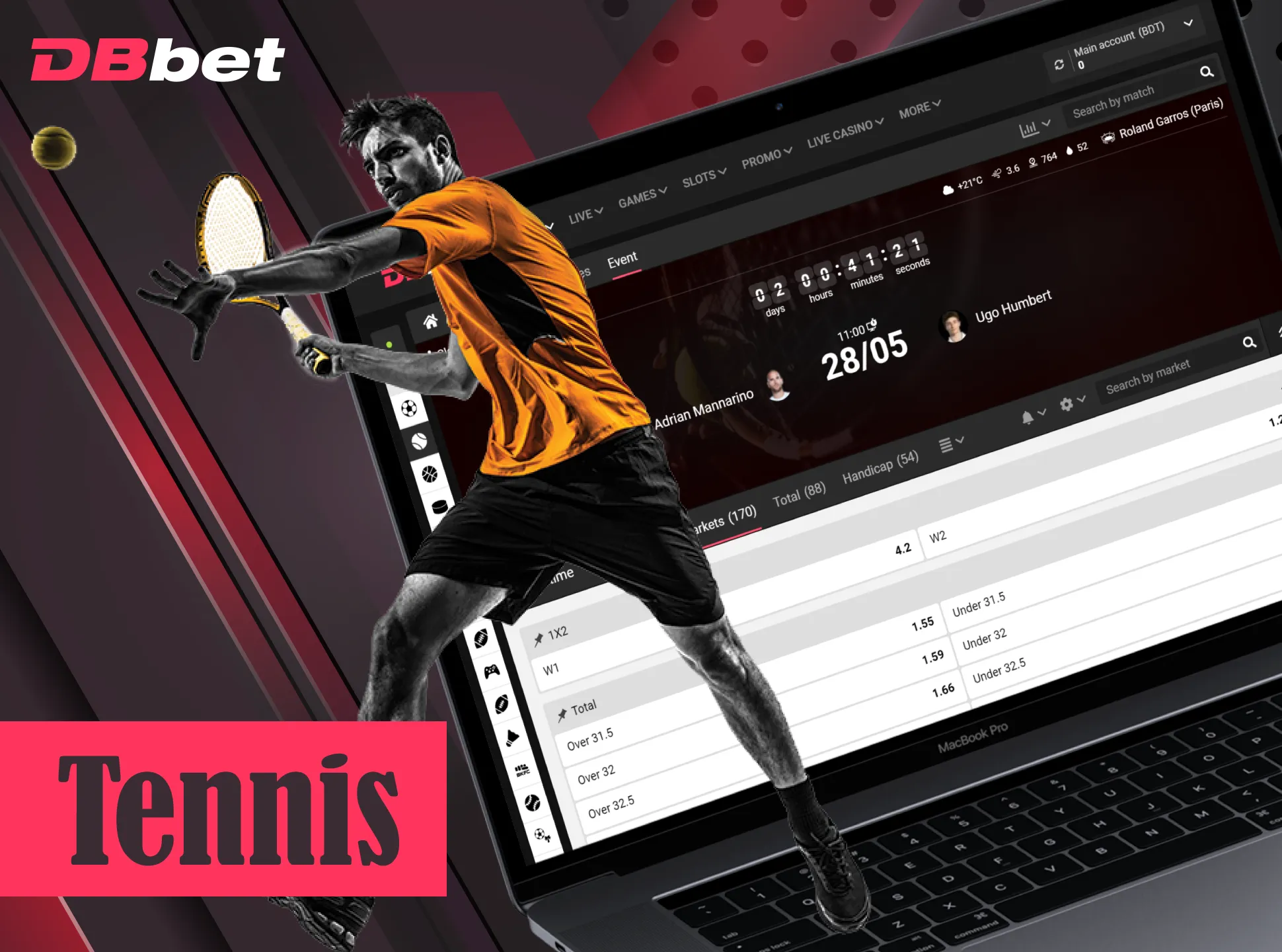 Bet on legendary tennis players at DBbet.