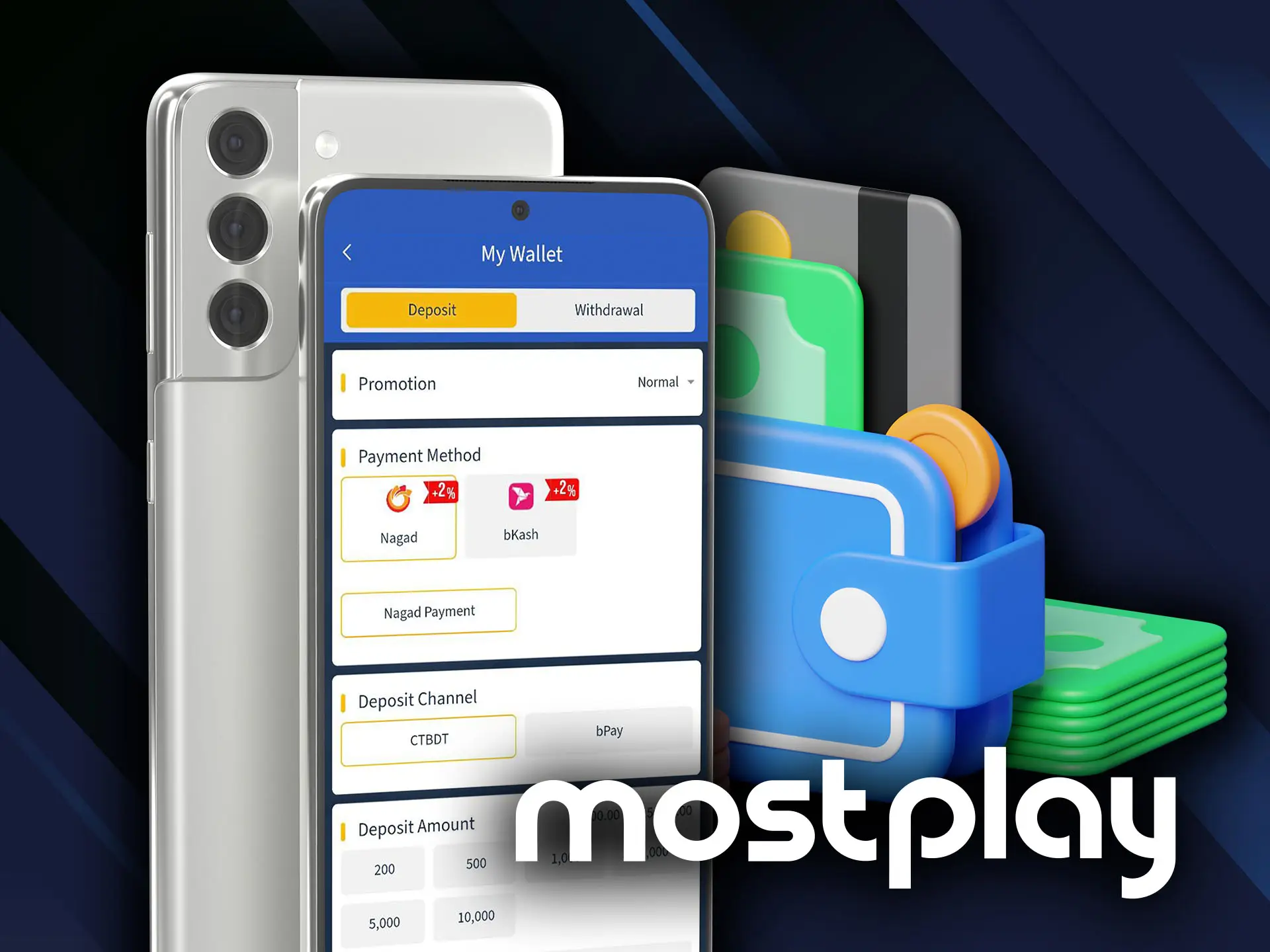 Deposit quicker with Mostplay app.