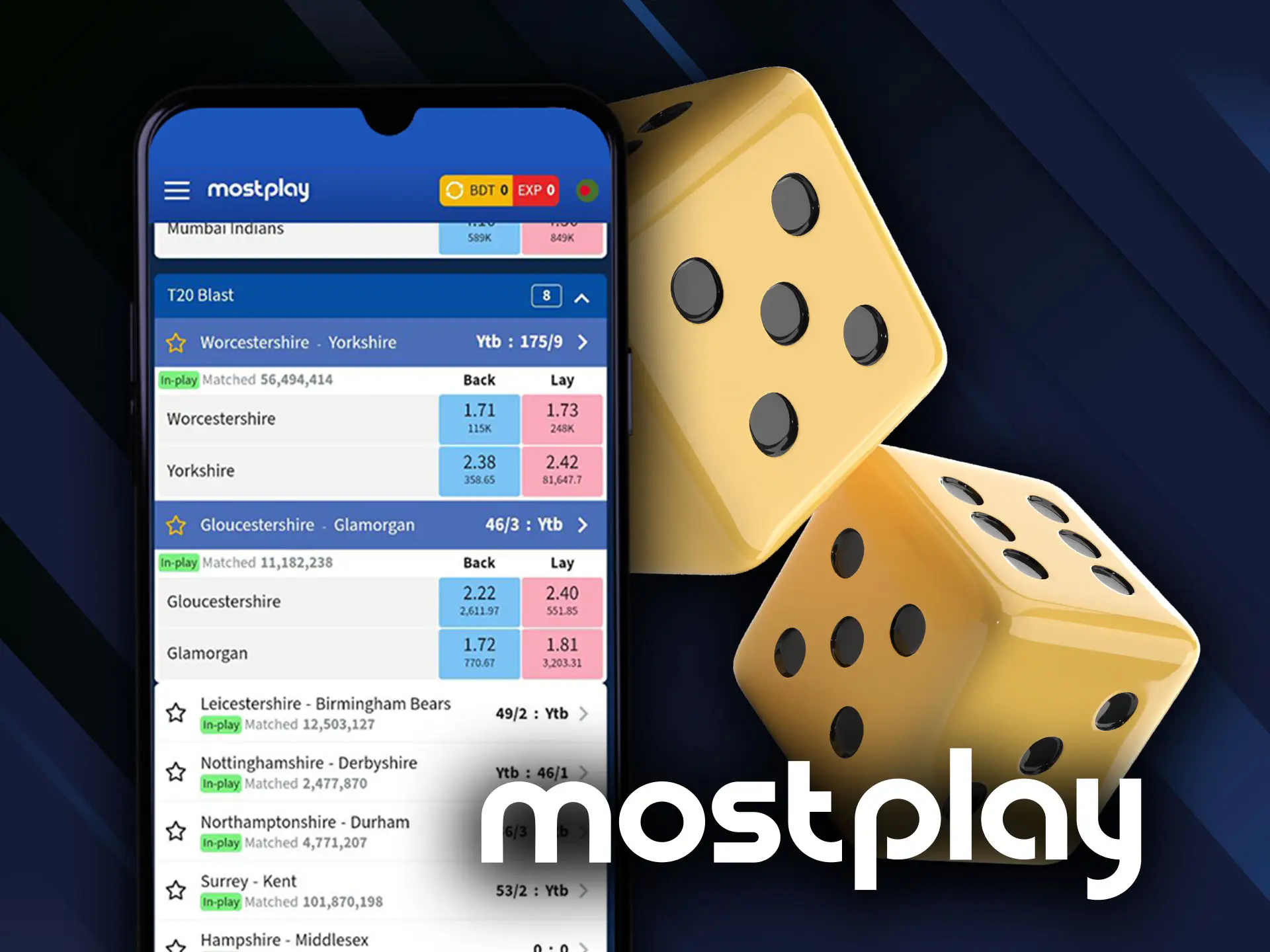 Calculate odds on special Mostplay page before making new bet.
