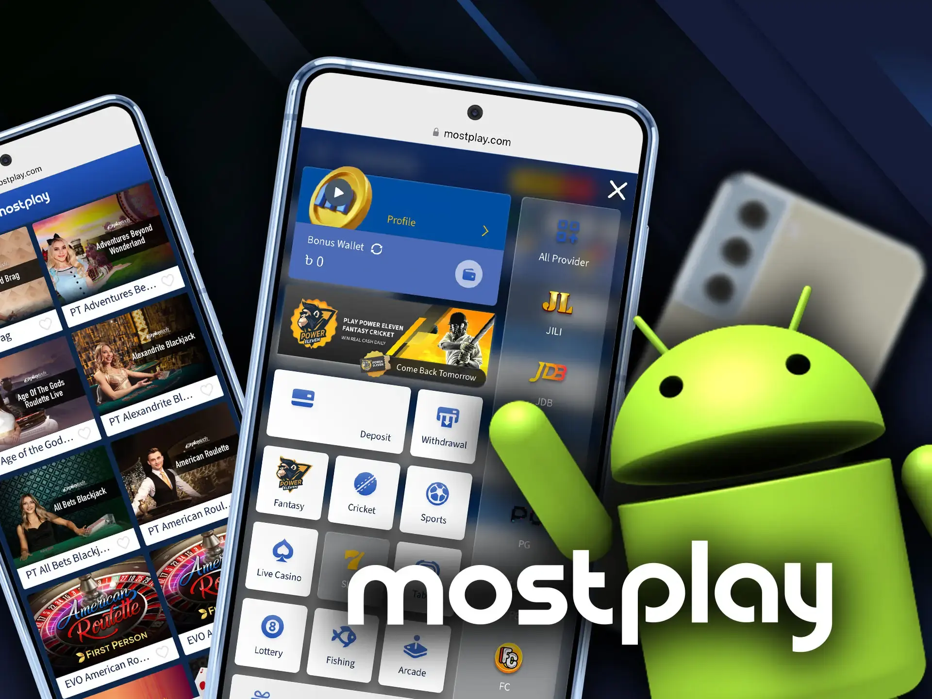 Download and install Mostplay Android app on your device.