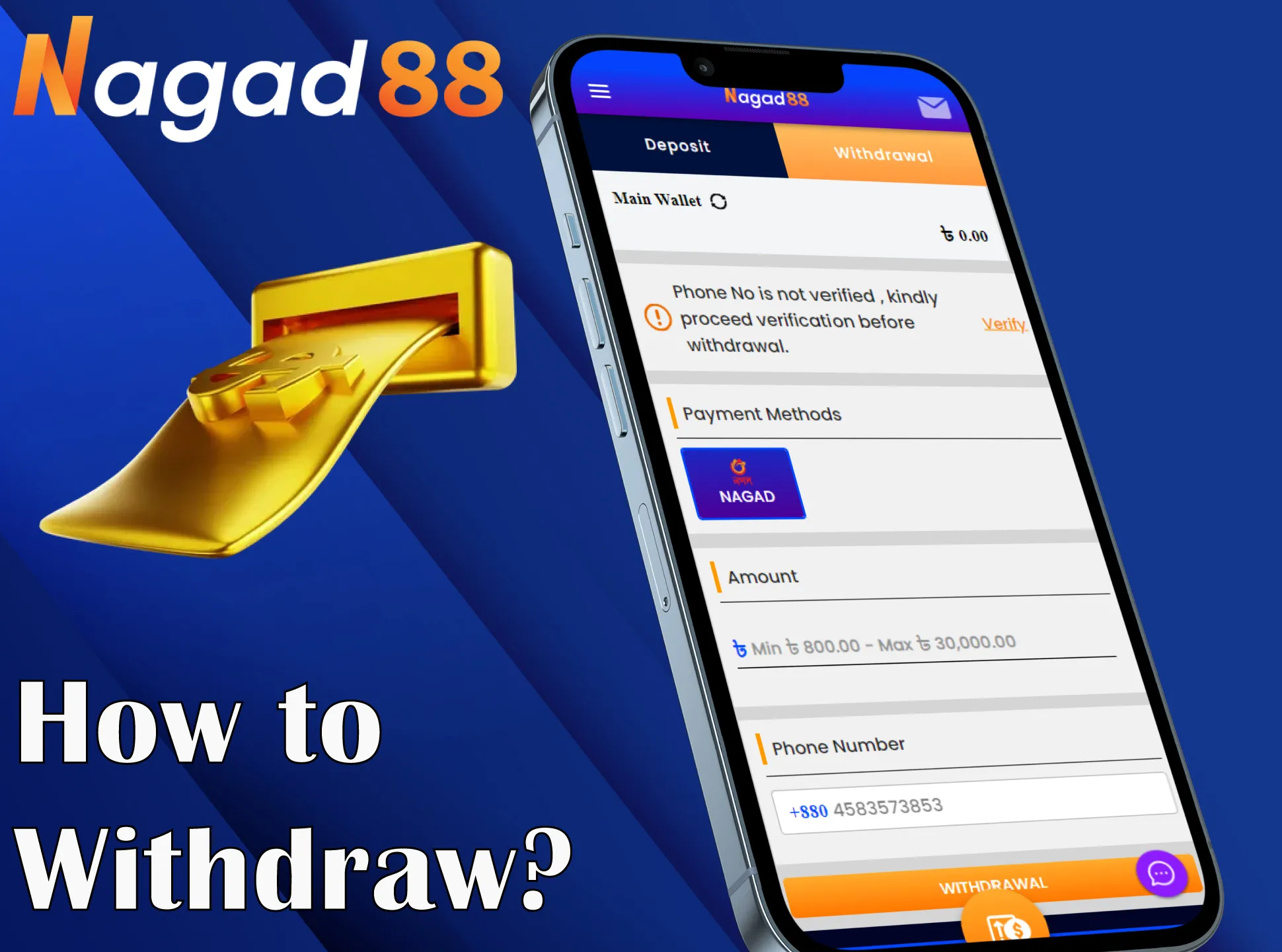 You can withdraw your winnings in BDT with any convenient payment method.