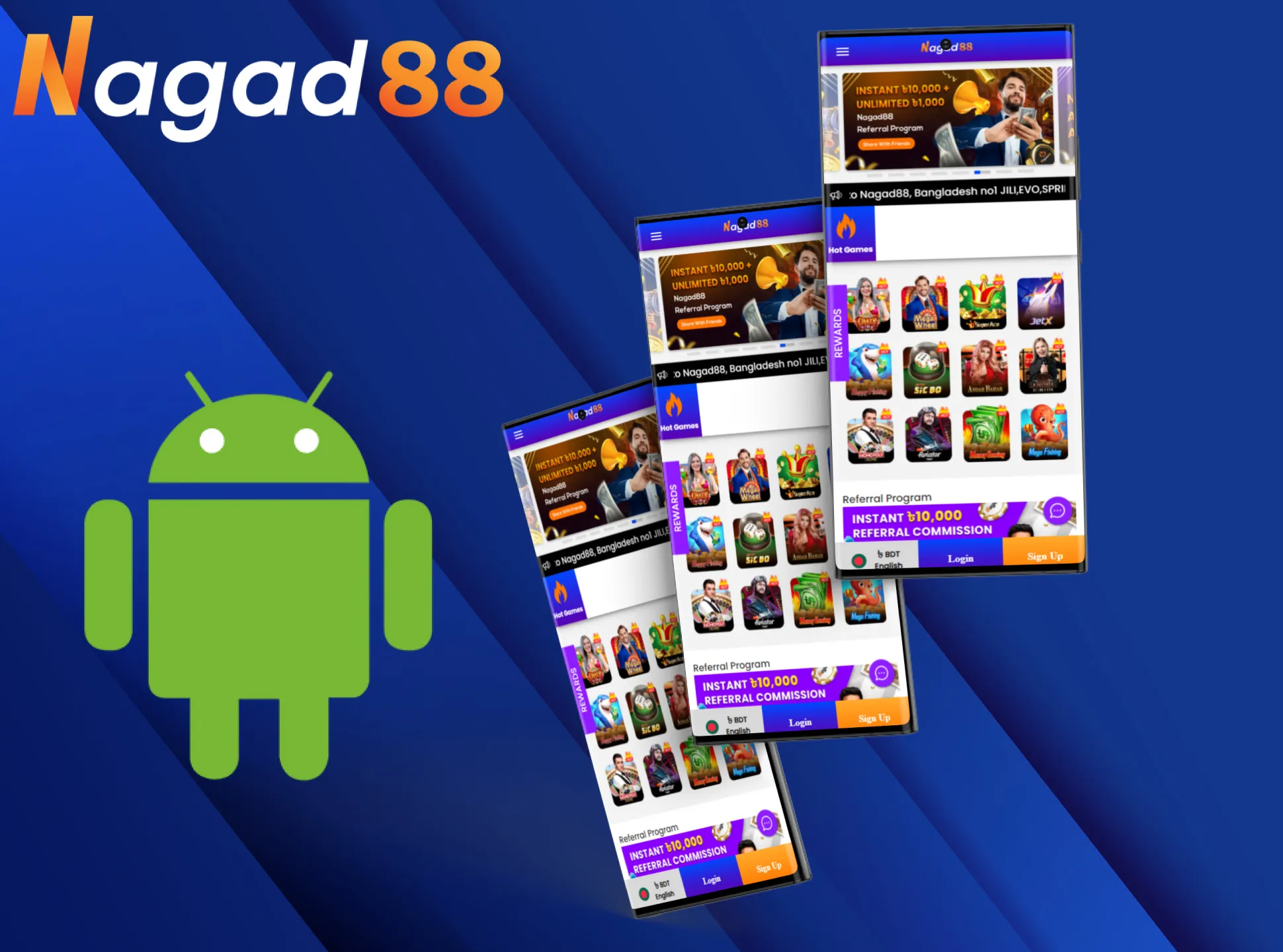 Install the Nagad88 app on various modern devices.
