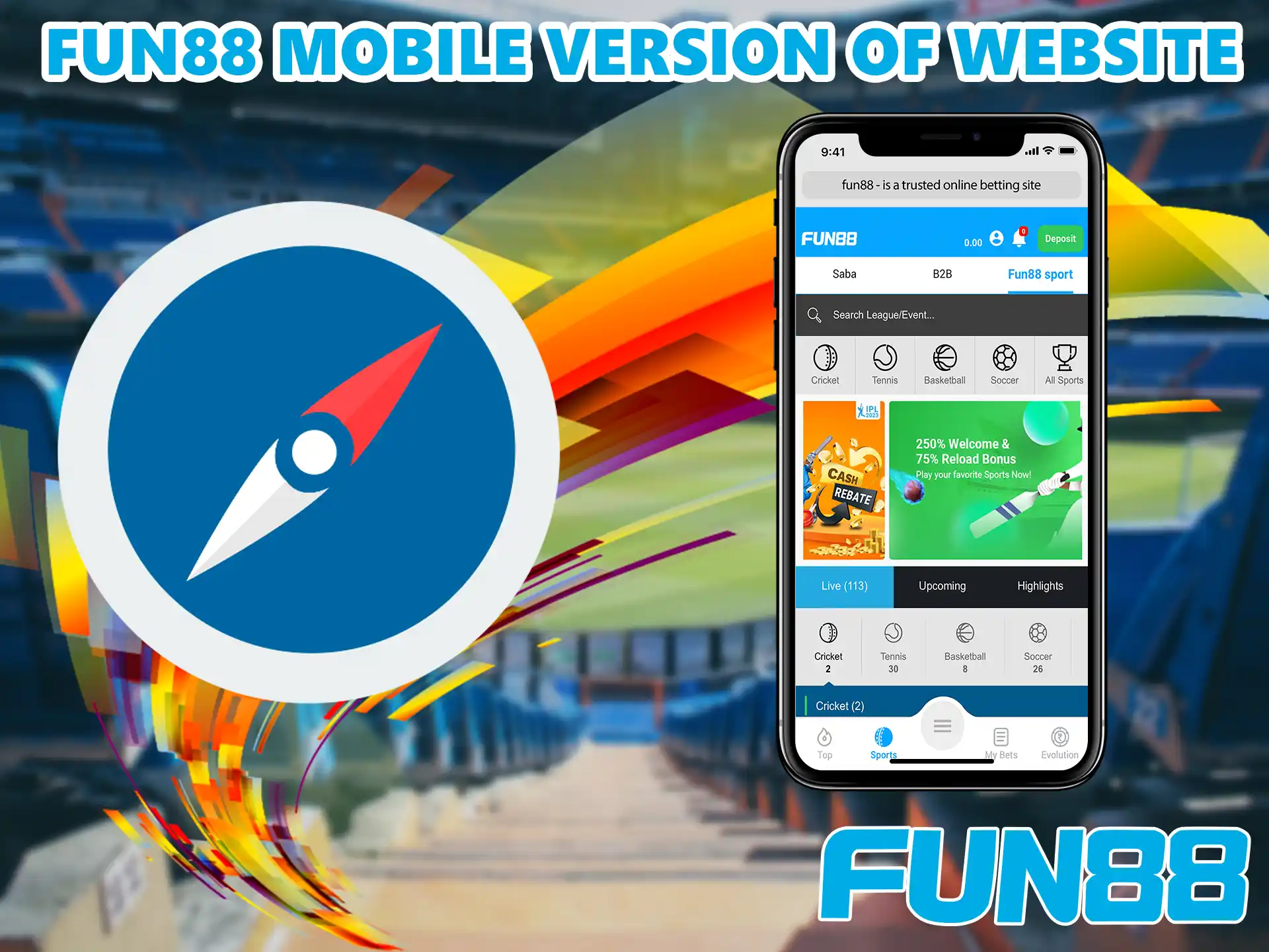 This version works without installing the Fun88 app, just download it in your browser, it is safe and works on all screen resolutions.