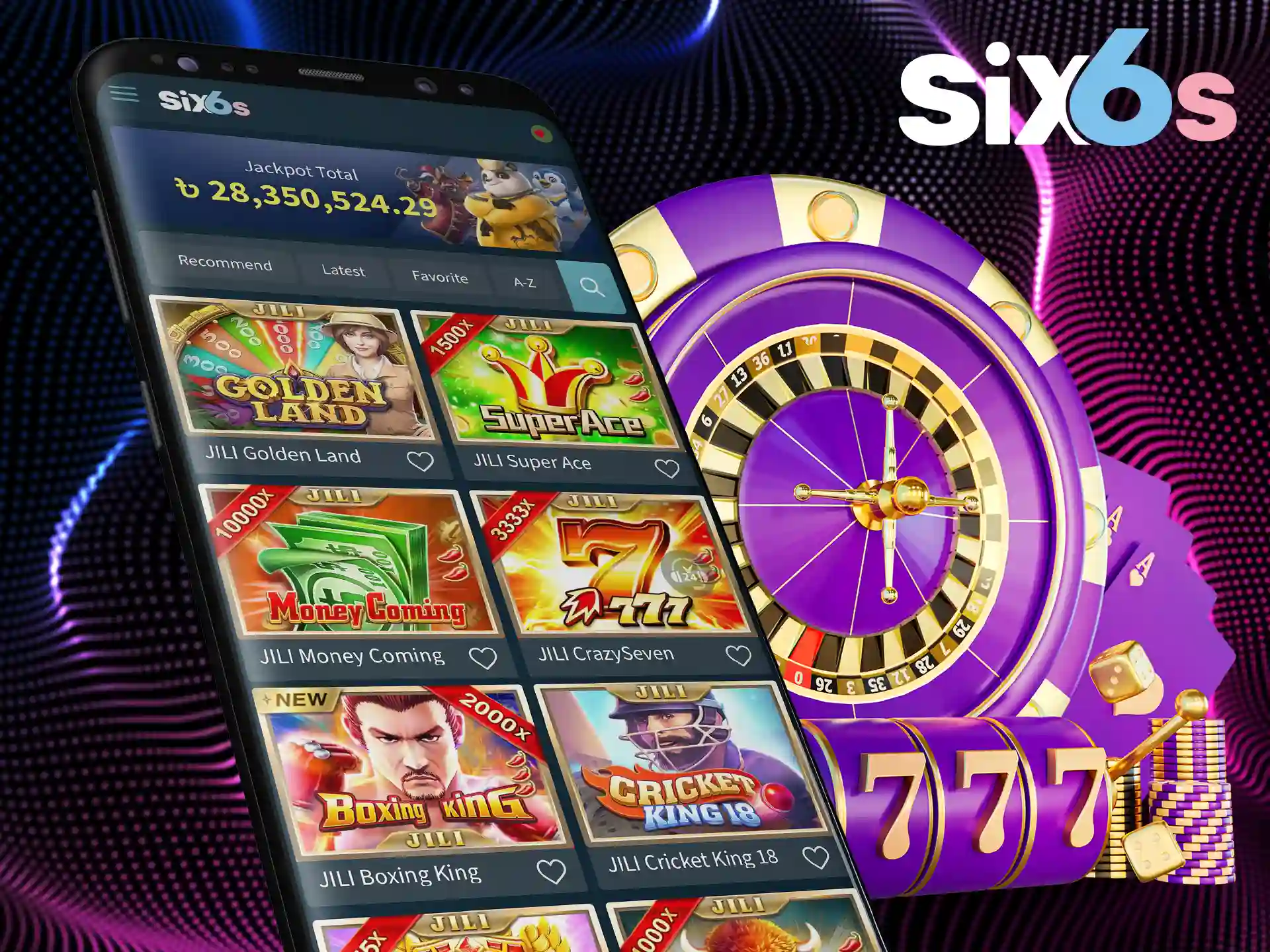 Six6s offers slots from a variety of providers with a wide range of themes.