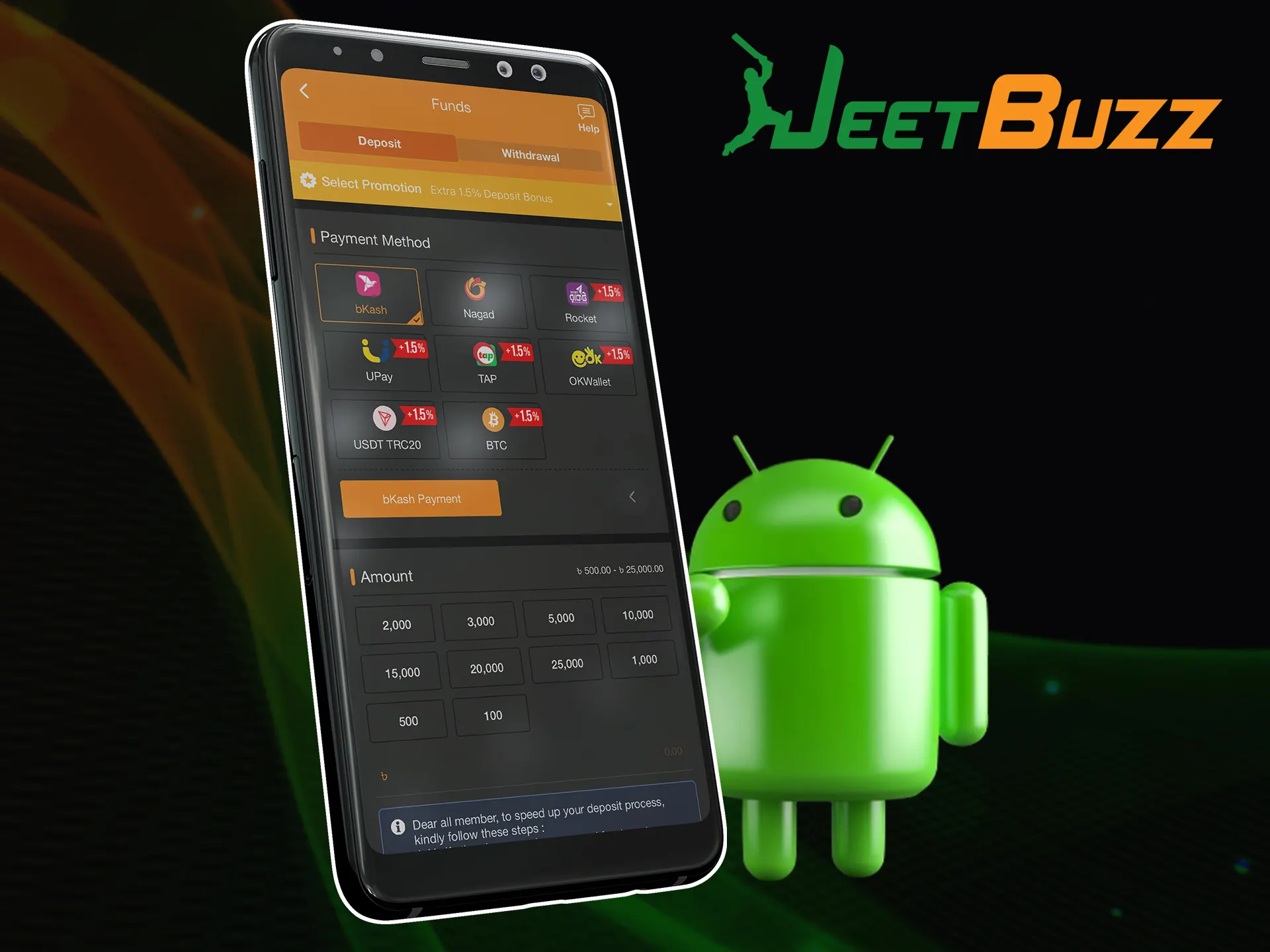 Download JeetBuzz Android app to play casino games.