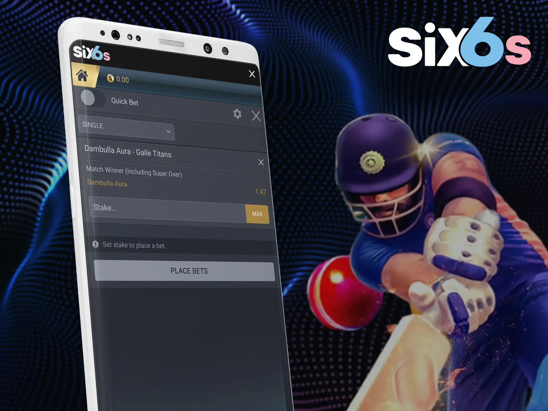Minimize your risks and make single bets with Six6s.