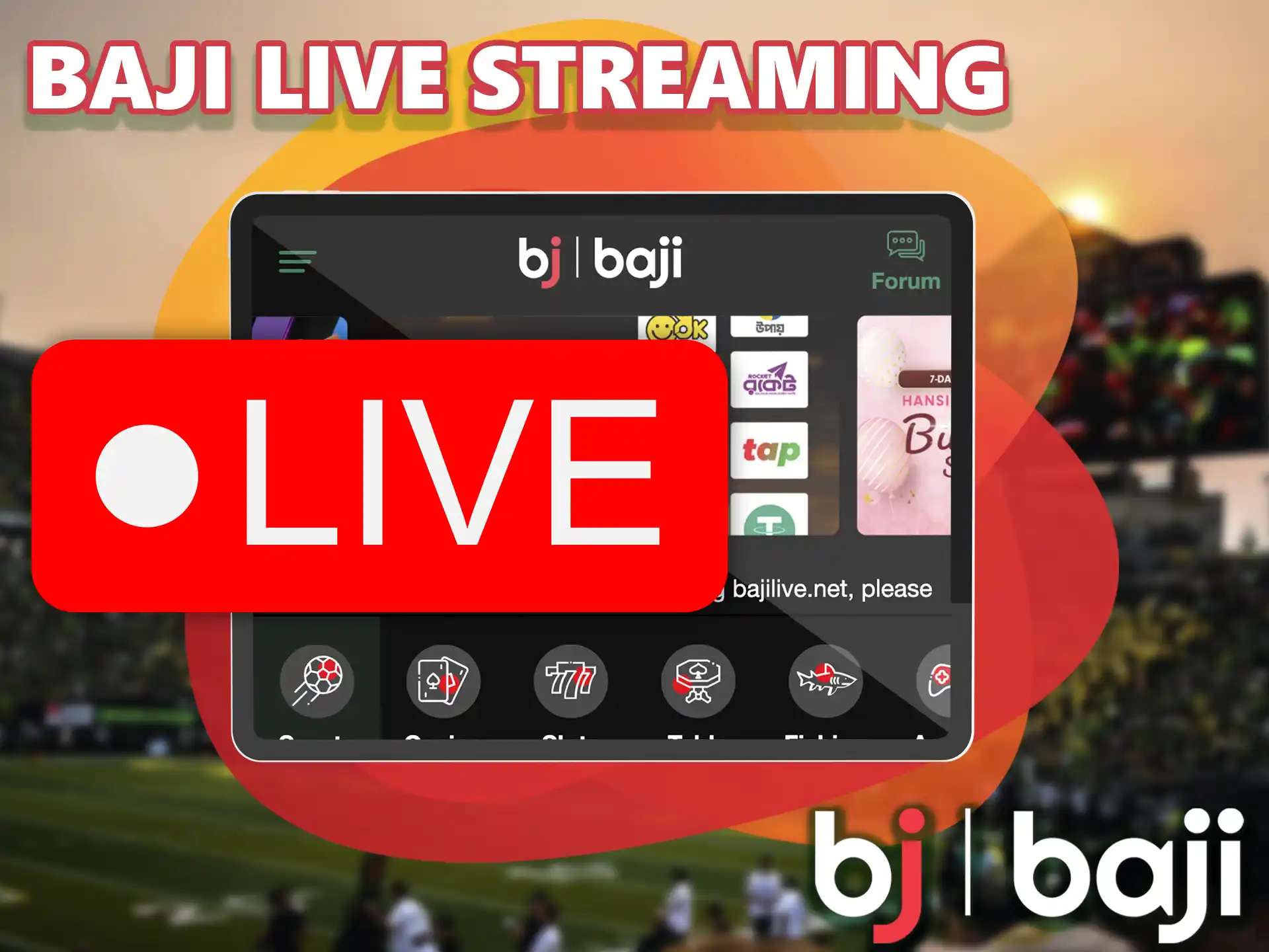 Enjoy live event broadcasts directly on the Baji website while placing bets during the match.