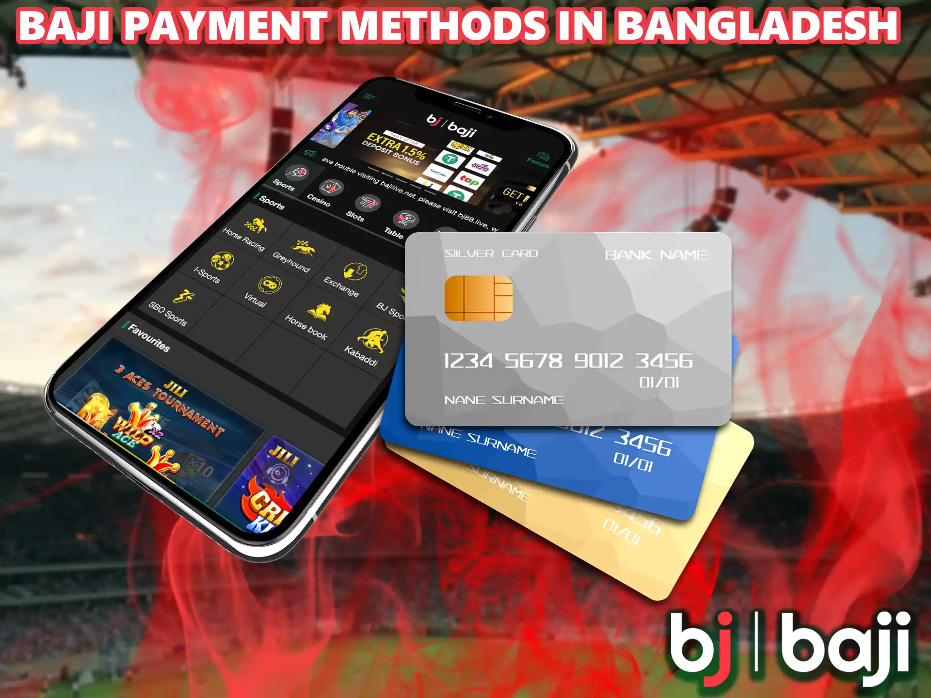 Deposit and withdraw money to Baji using banking systems popular in Bangladesh.