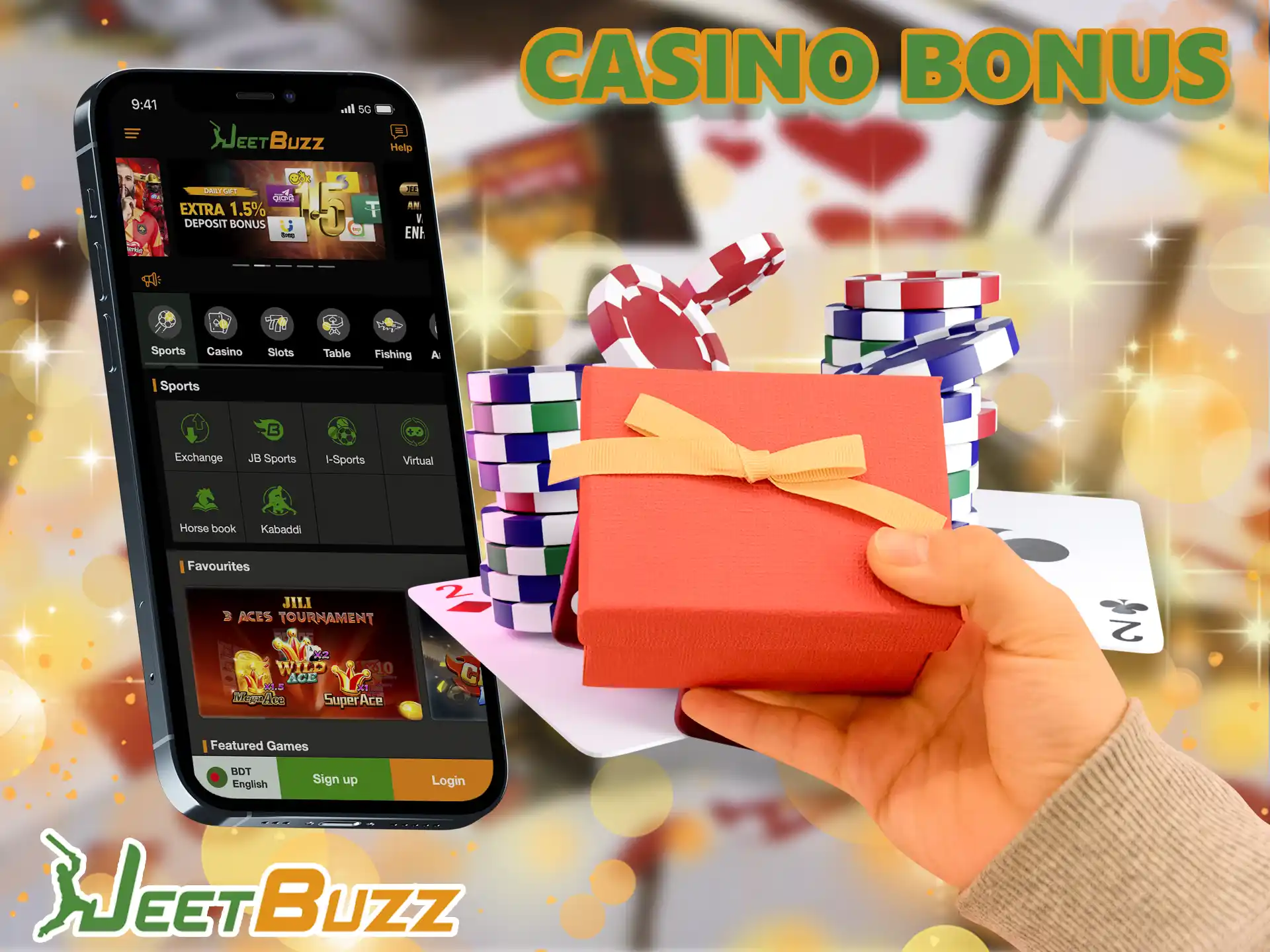 If you're a gambling person - then this compliments of JeetBuzz is tailor-made for you, just fund your account and it will be credited immediately.