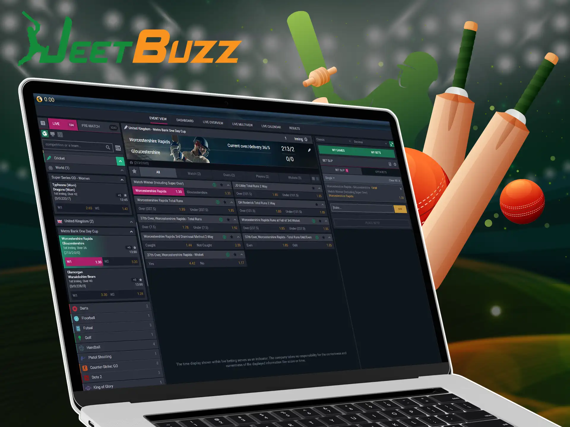 Bet on cricket at JeetBuzz and win real money.