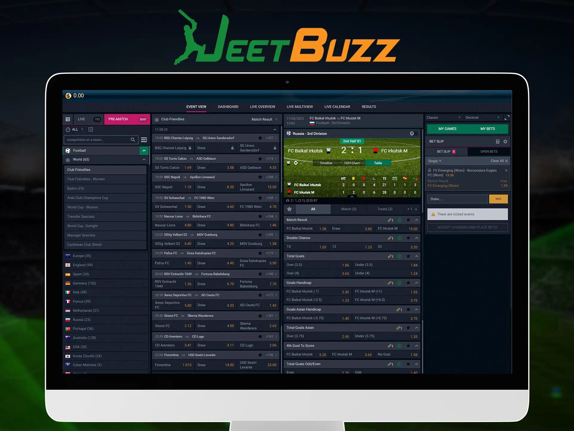 Choose modes that are available to JeetBuzz customers and bet on matches.