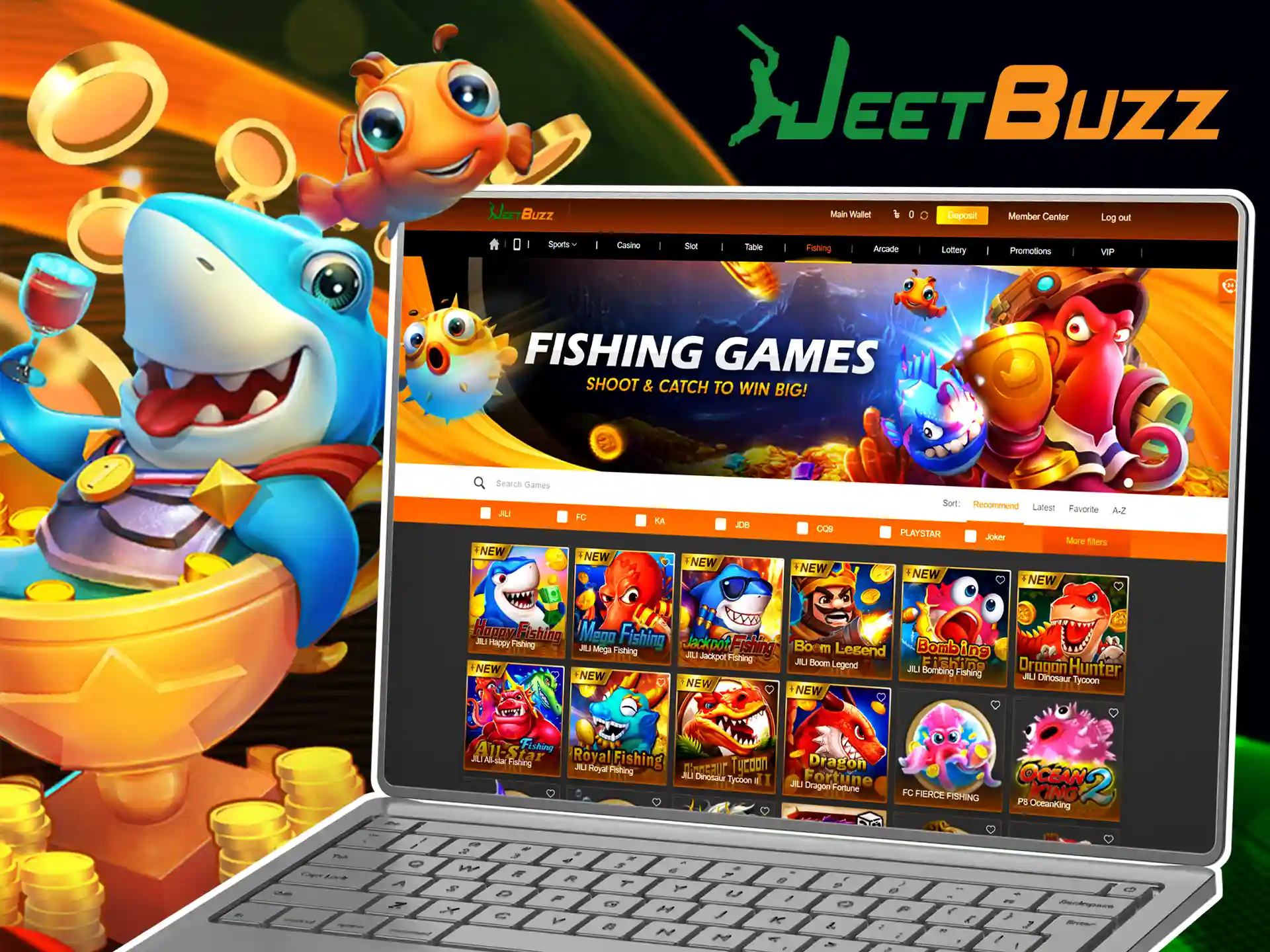 A variety of fishing games on JeetBuzz.