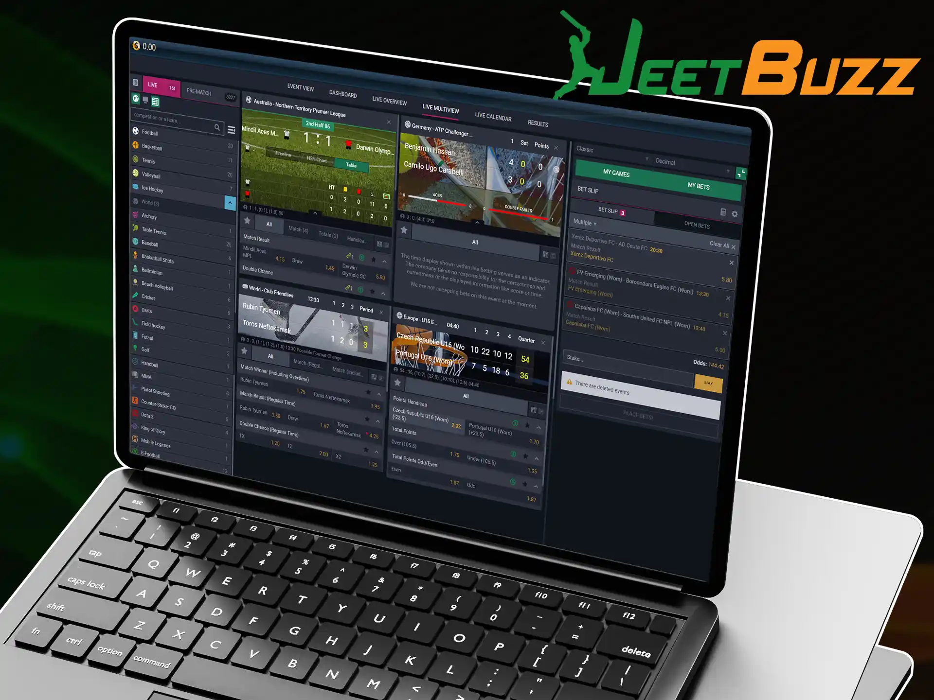 Watch multiple matches at the same time in multi-preview mode on JeetBuzz.