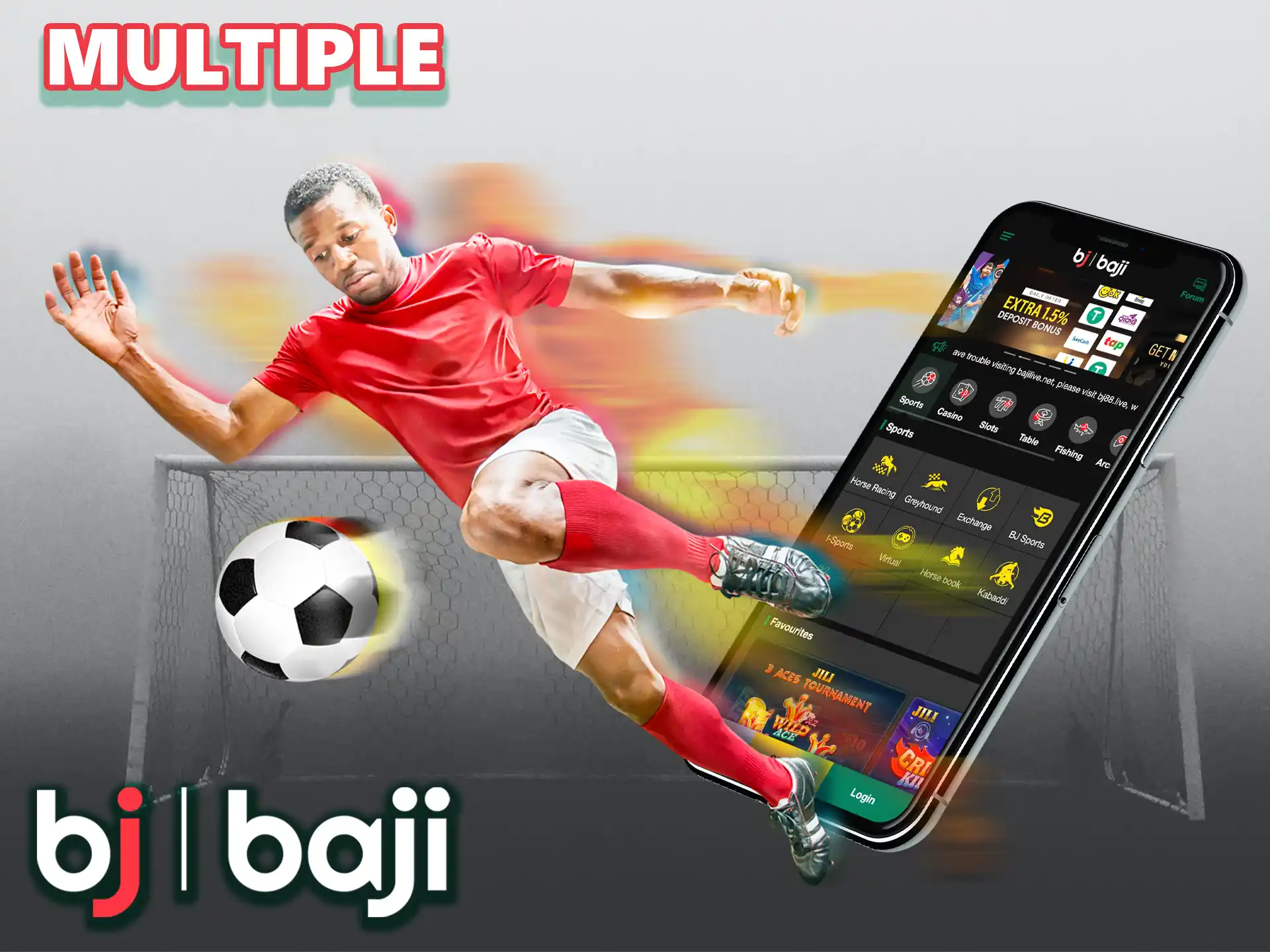 Place bets on multiple outcomes at once in the Baji app.