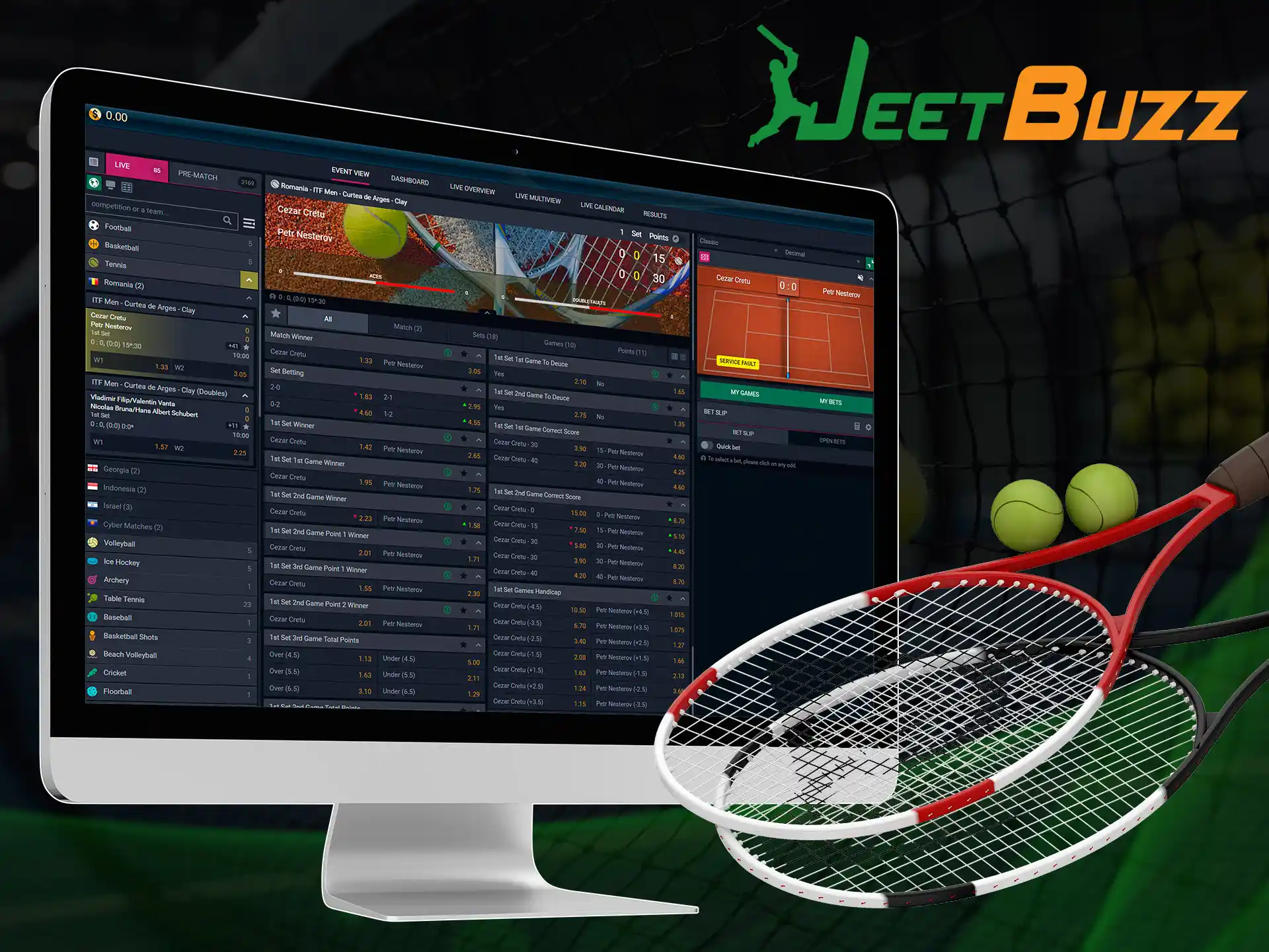 Bet on legendary tennis players at JeetBuzz.