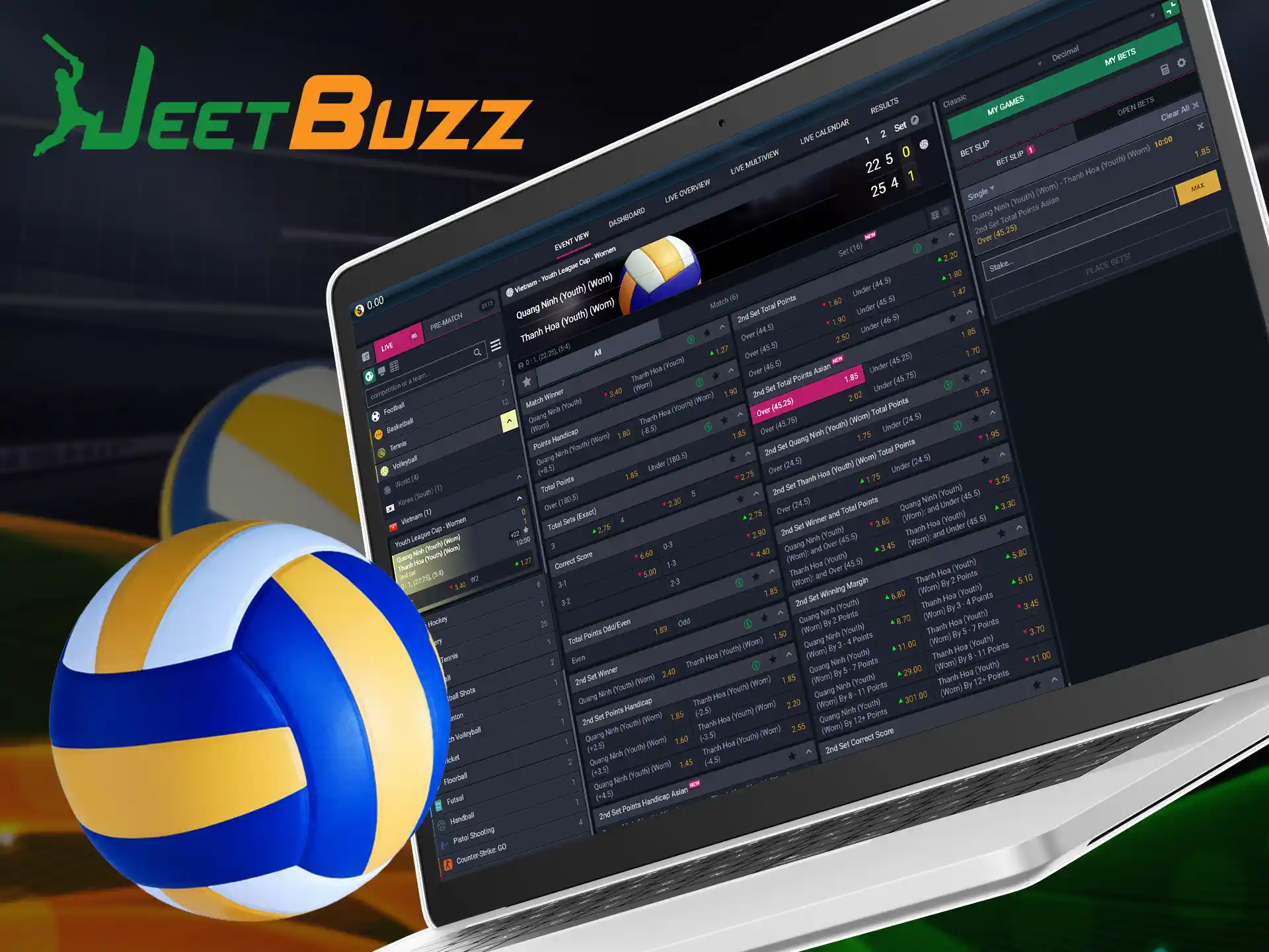 Watch volleyball matches and bet on JeetBuzz.