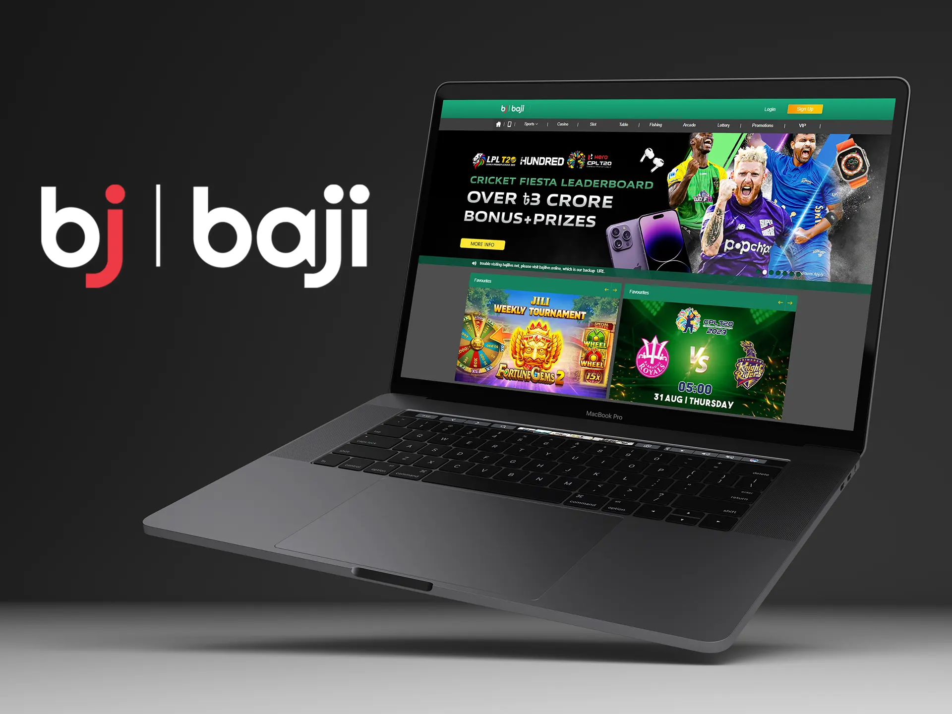 Bet on sports and play casino games at the Baji.