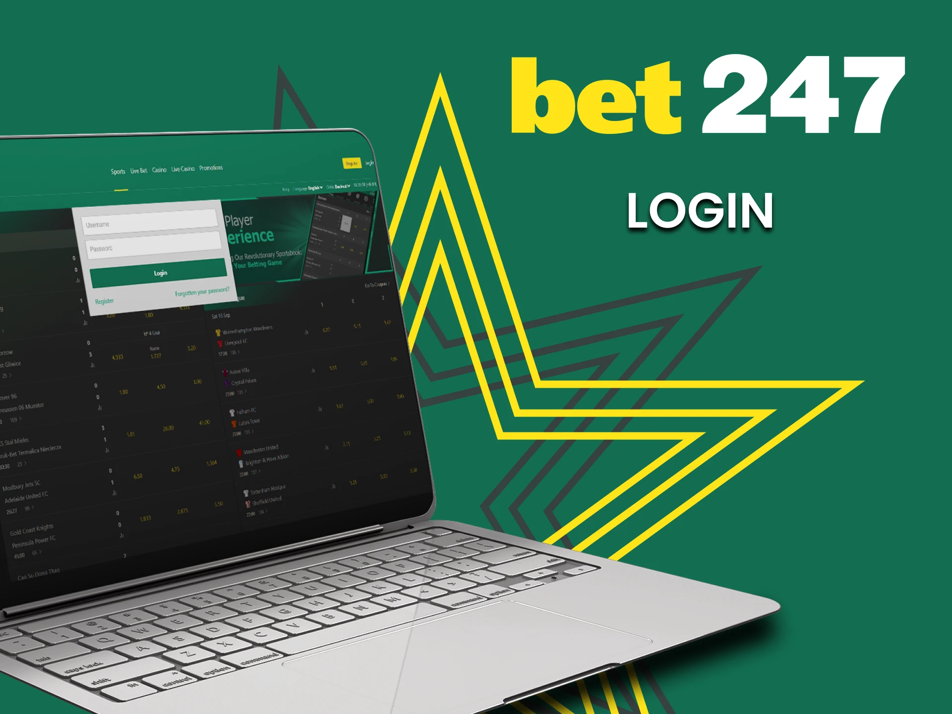 At Bet247, it's easy to log into your account.