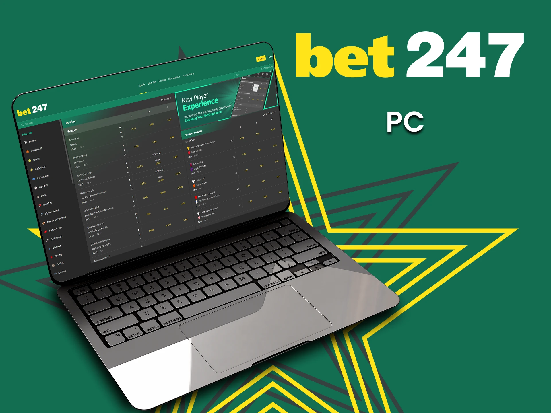 At Bet247, play from your personal computer.