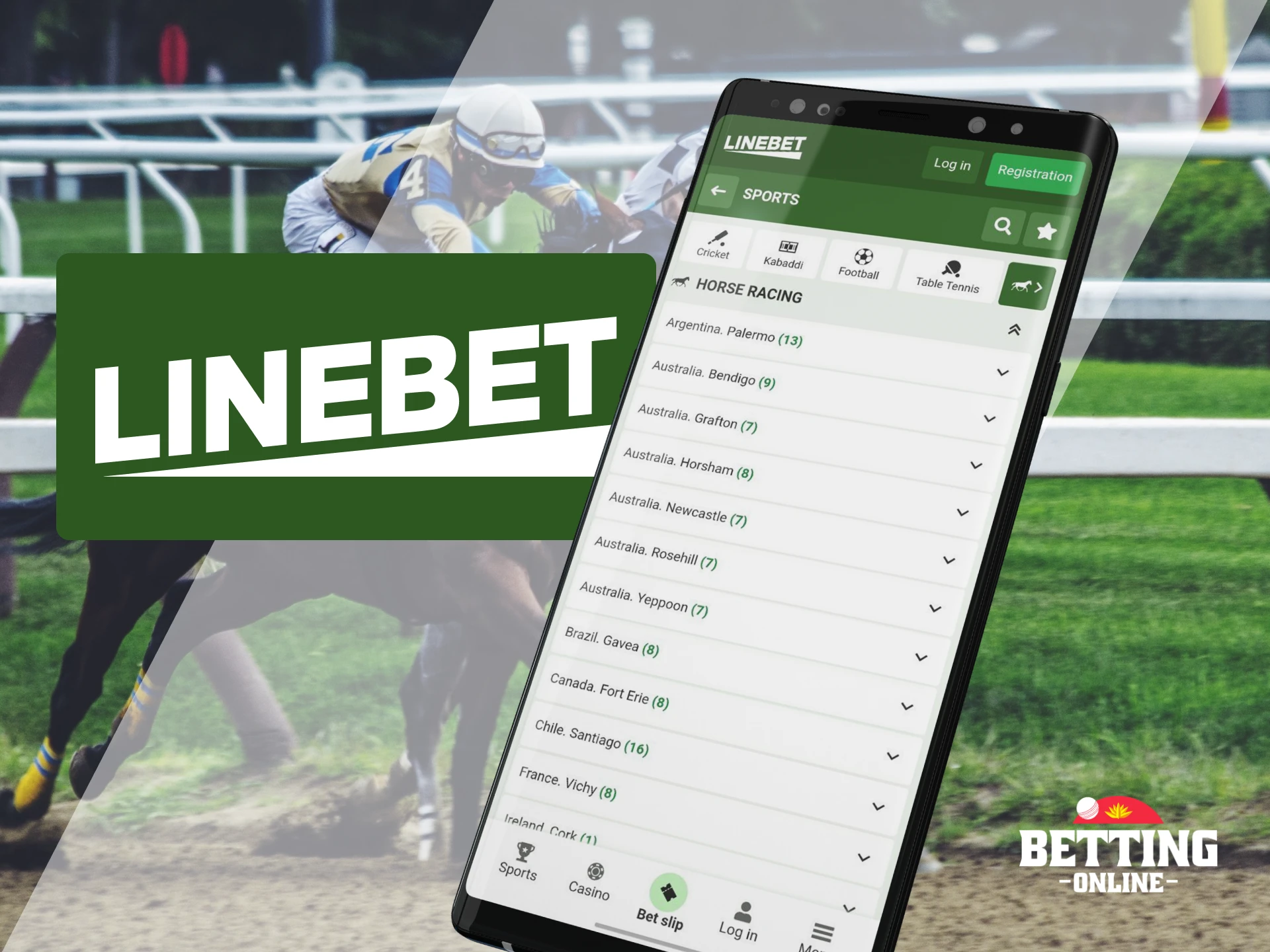 Linebet app offers betting on horse racing.