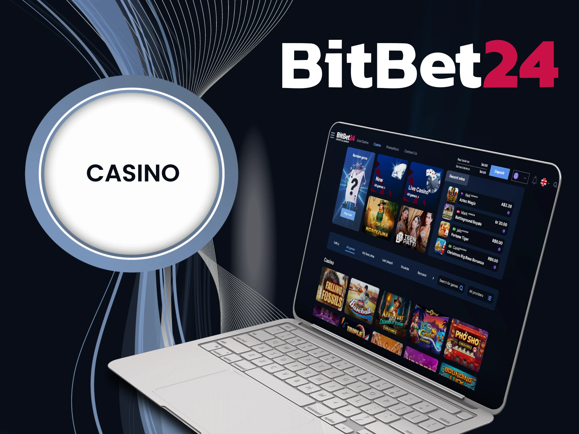 Play at the casino with BitBet24.