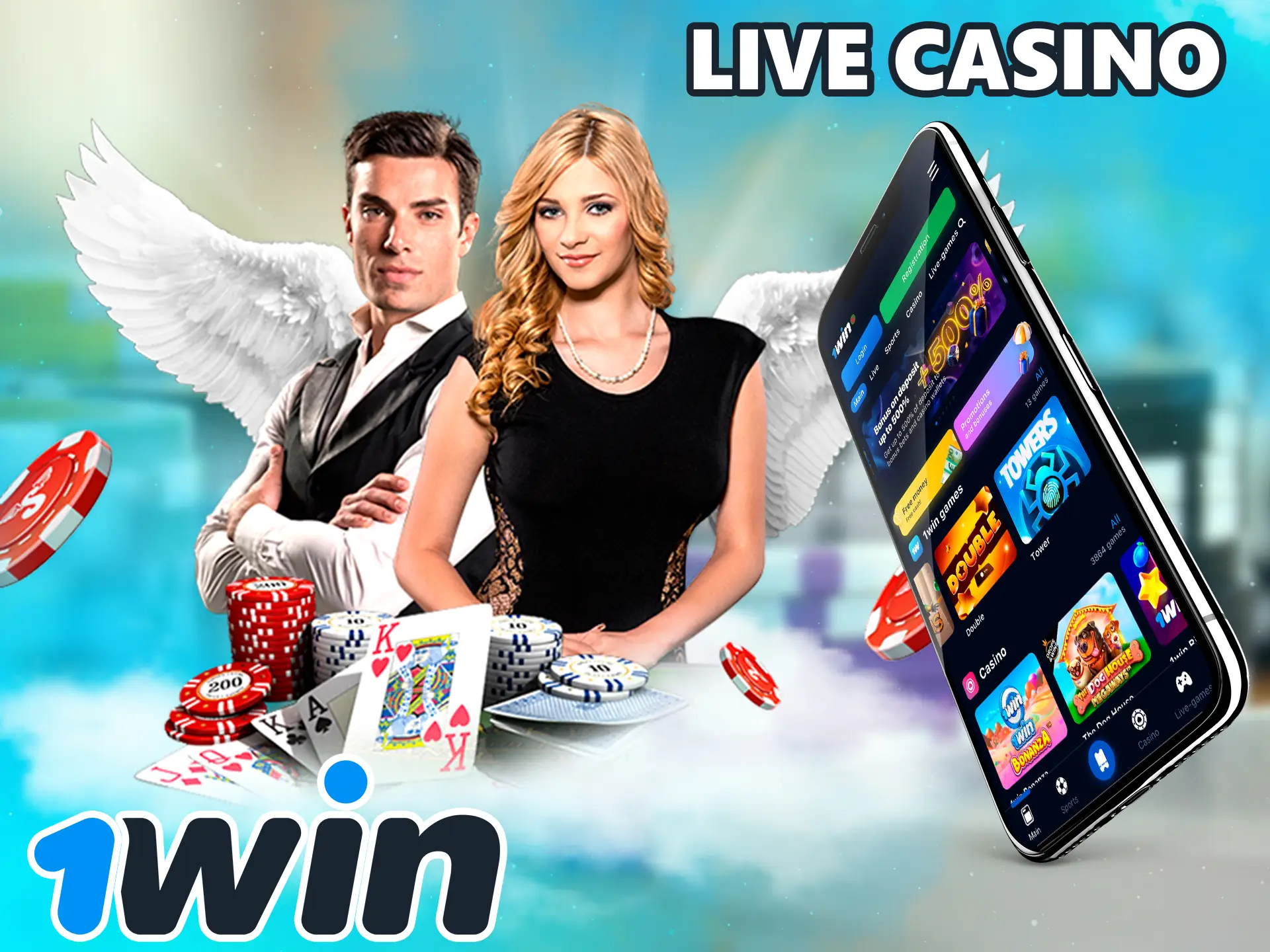 Try your hand at this exciting form of gaming at 1Win Casino, here you will be playing with a real person in real time.