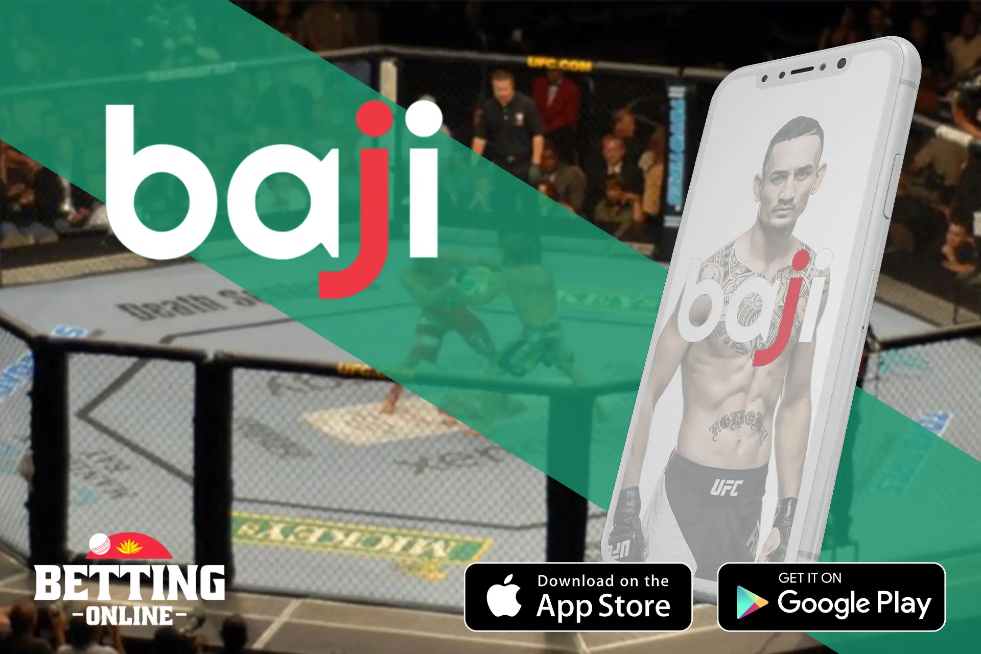 Bet on all popular UFC events on the Baji website and app.