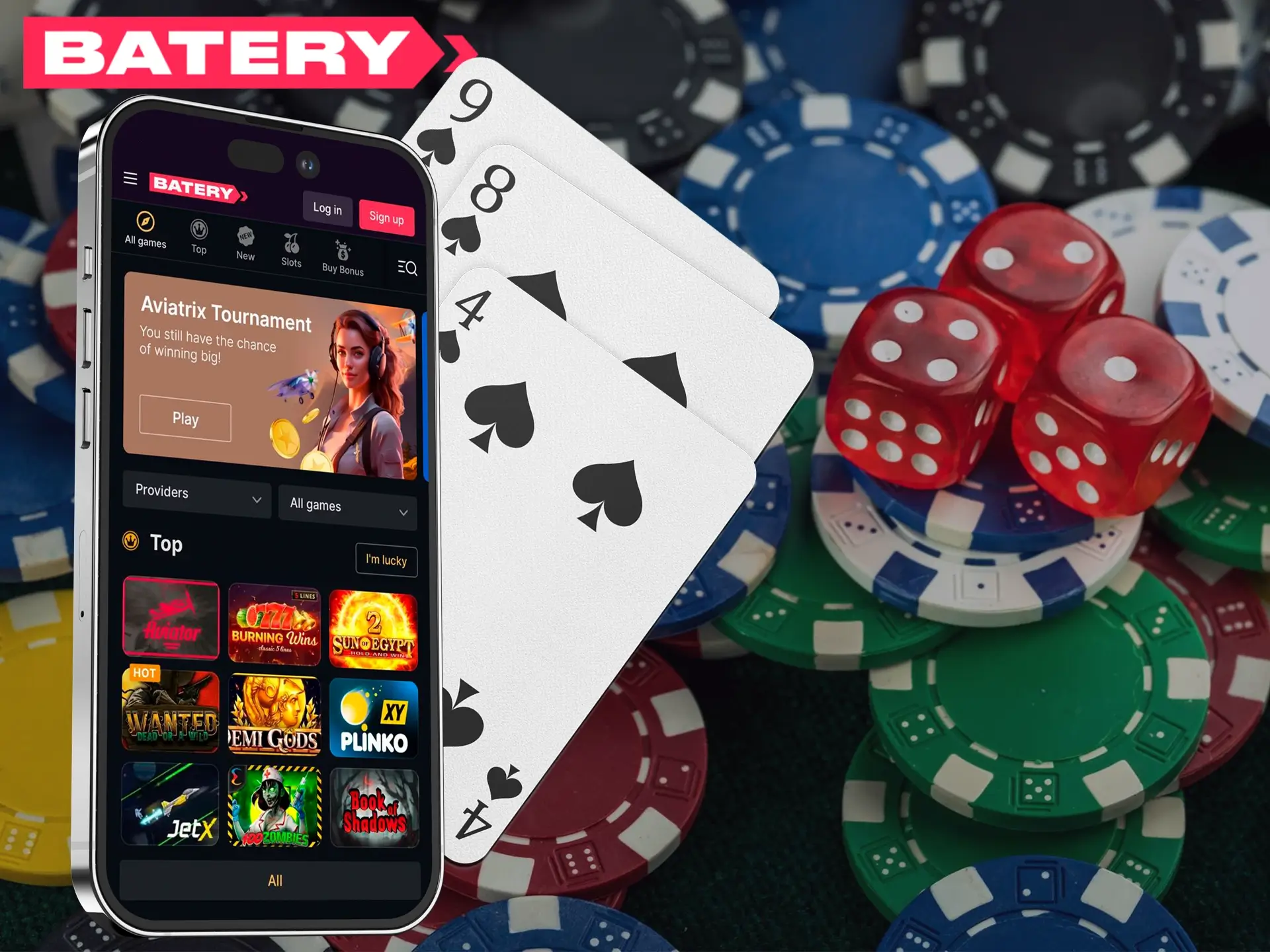 In the Batery app you will find a wide line of casino games to suit your taste.