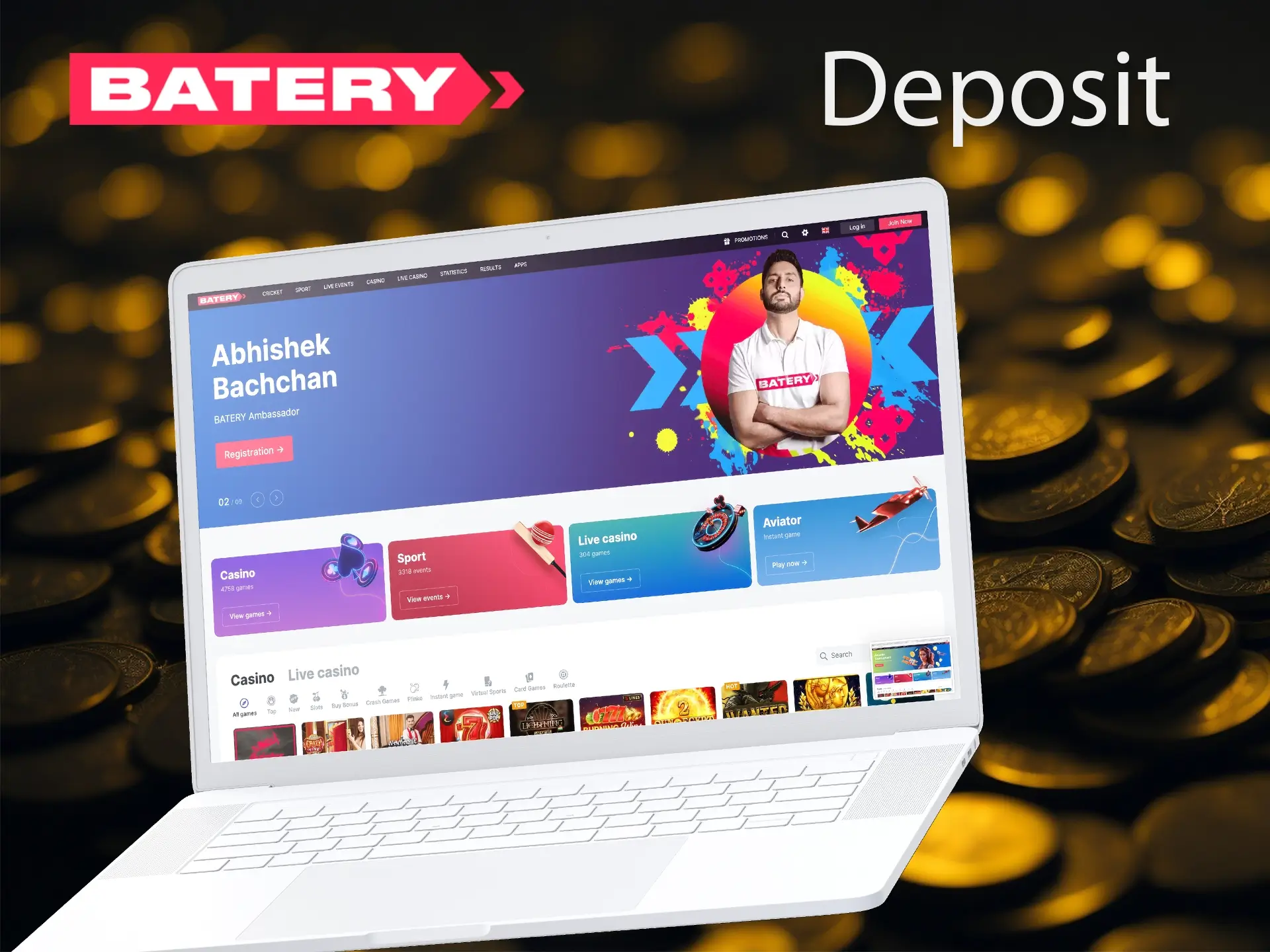 Deposit your funds in your personal Batery account in a way that is convenient for you.