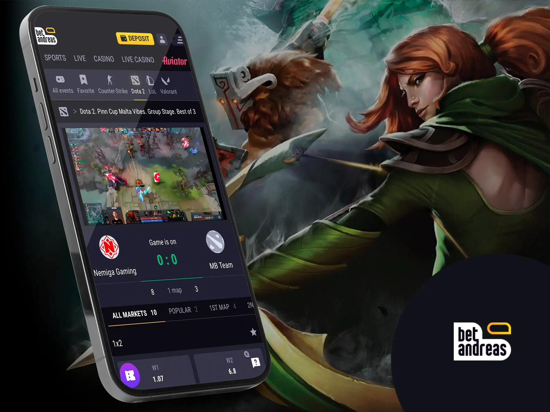 Dota 2 and plenty of cyber sports teams will give you a boost of excitement, place your bets.