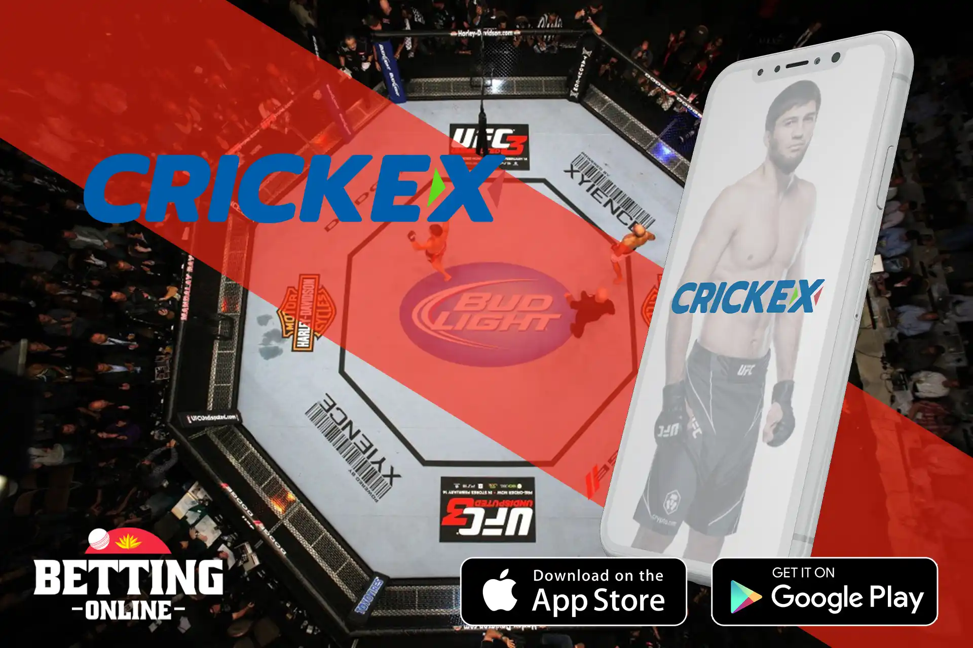 Crickex gives you the opportunity to bet on the outcome of a UFC fight.