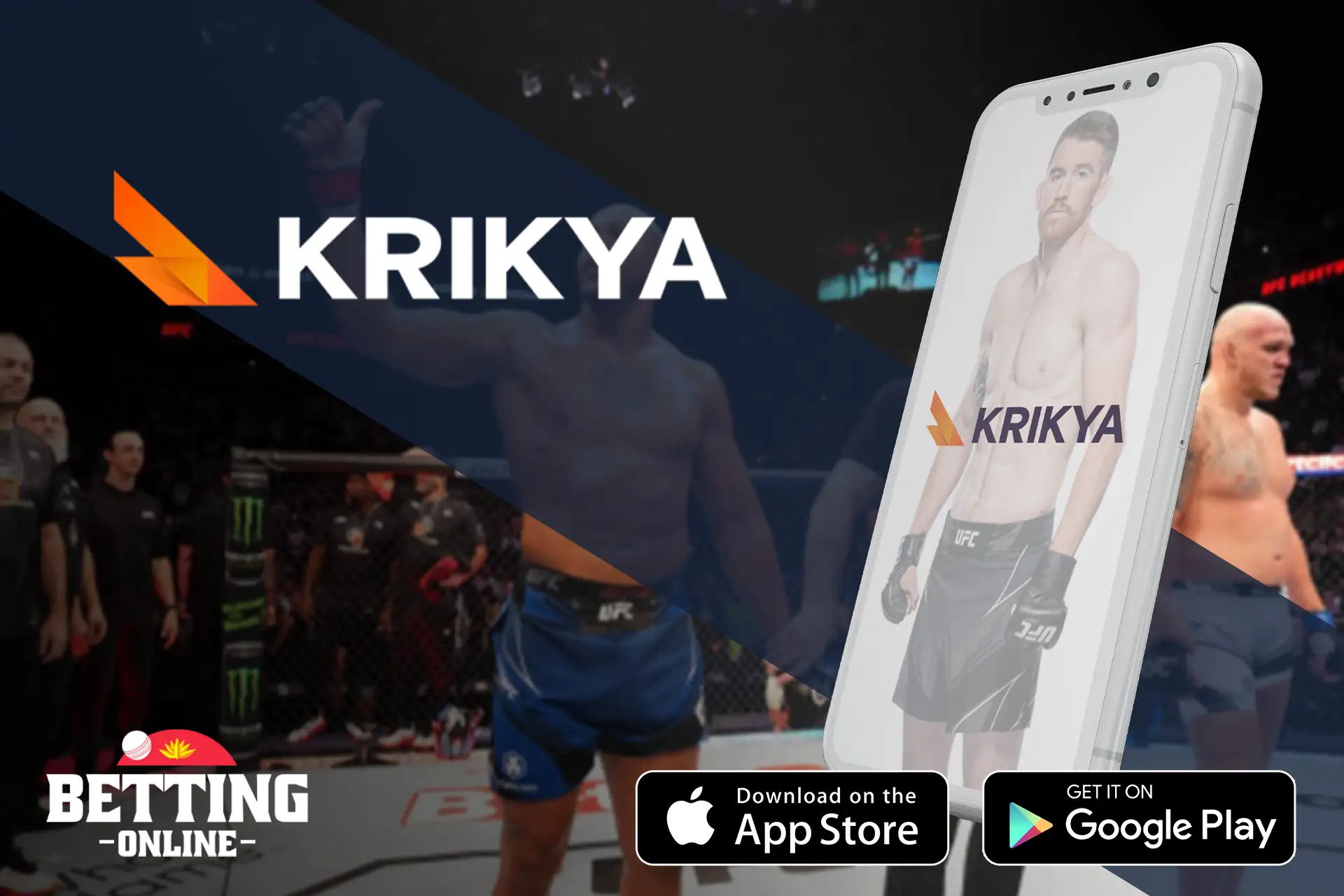 Krikya allows you to bet on all major UFC events and gives you a welcome bonus.