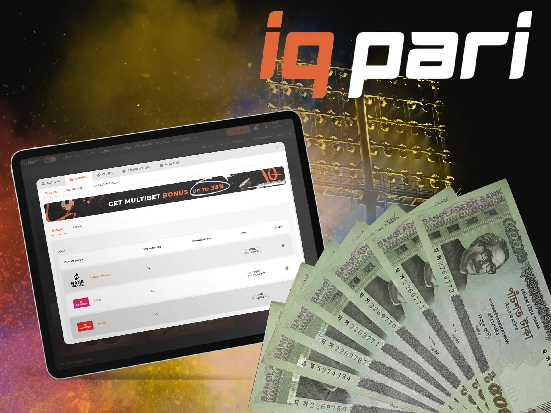 Our simple guide will help players from Bangladesh to fund money to their accounts and start betting in IQPari.