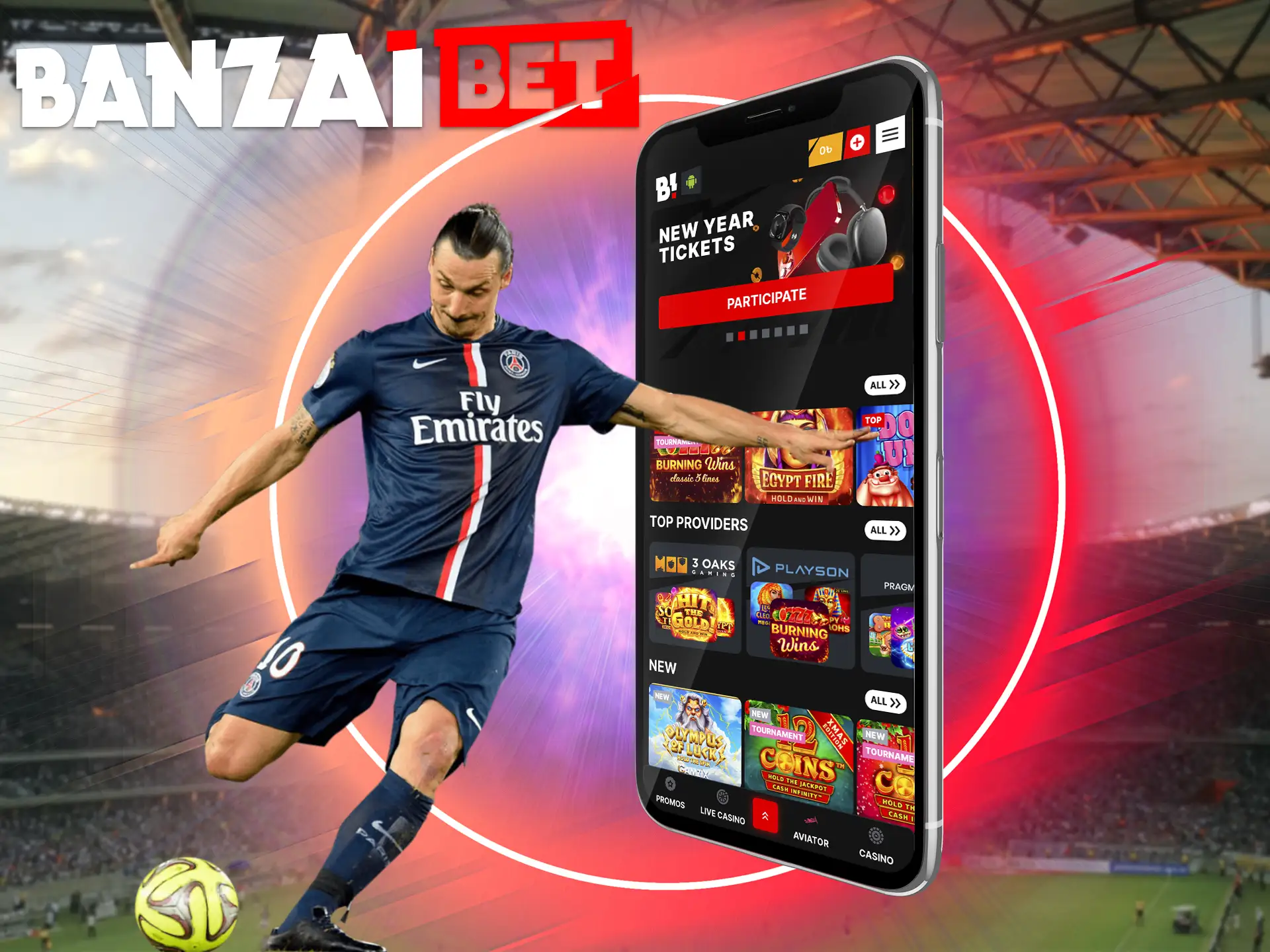 Dive into an abundance of betting types right on your smartphone, anywhere you want, thanks to the Banzai App.