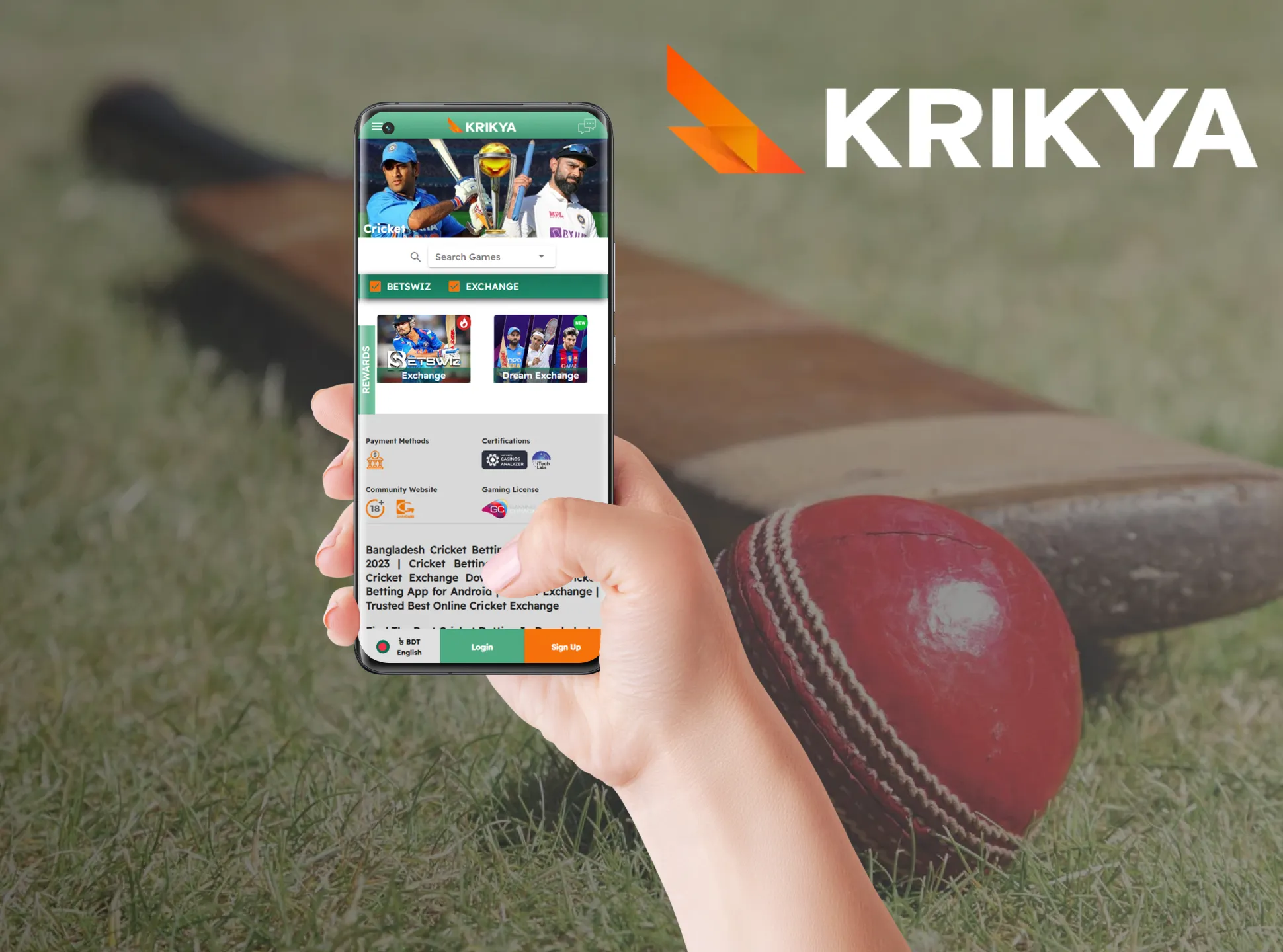 Krikya is a betting site for cricket with high odds.