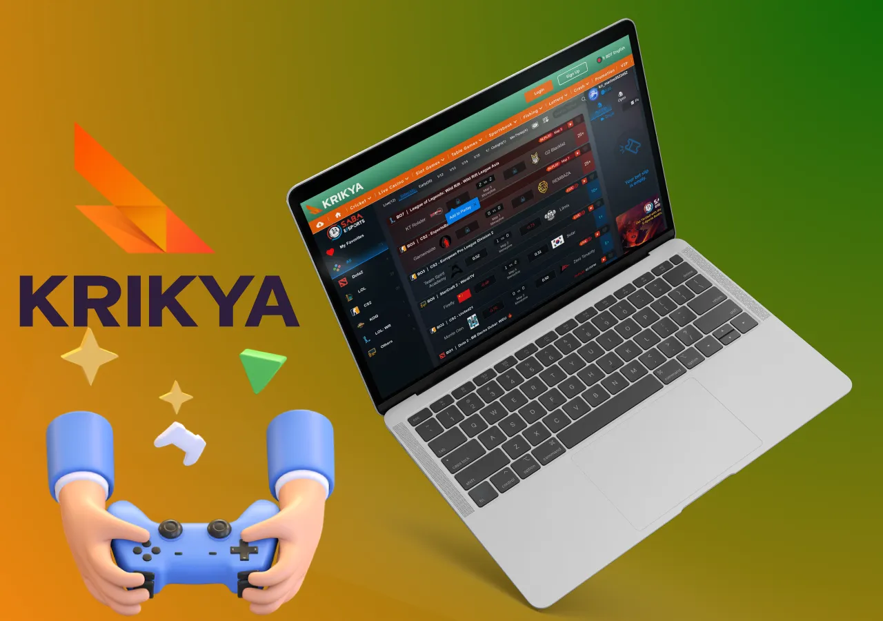 Place bets on your favorite cybersport team in the Krikya esports section.