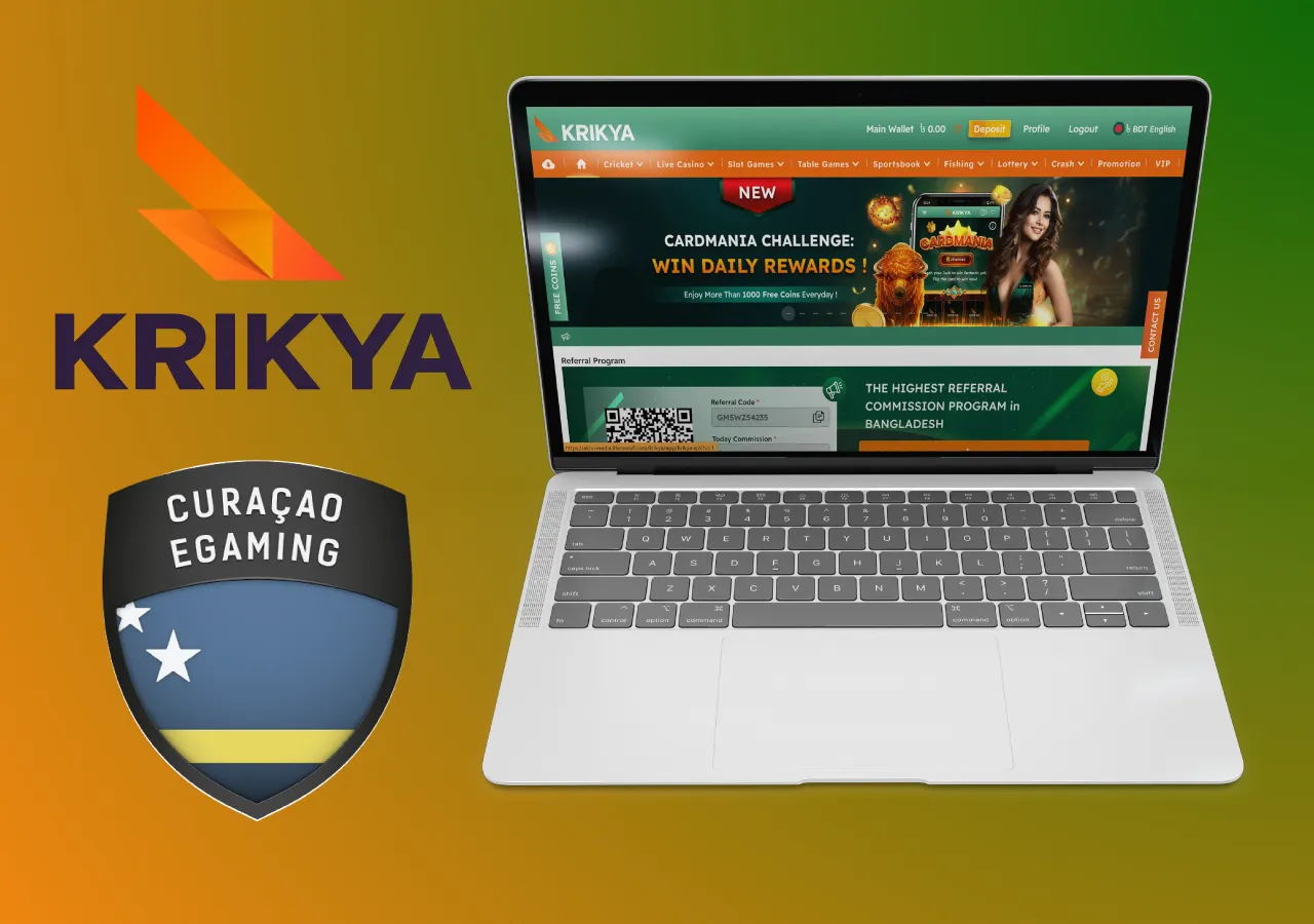 Krikya is a licensed company and is regulated by the Curacao license.