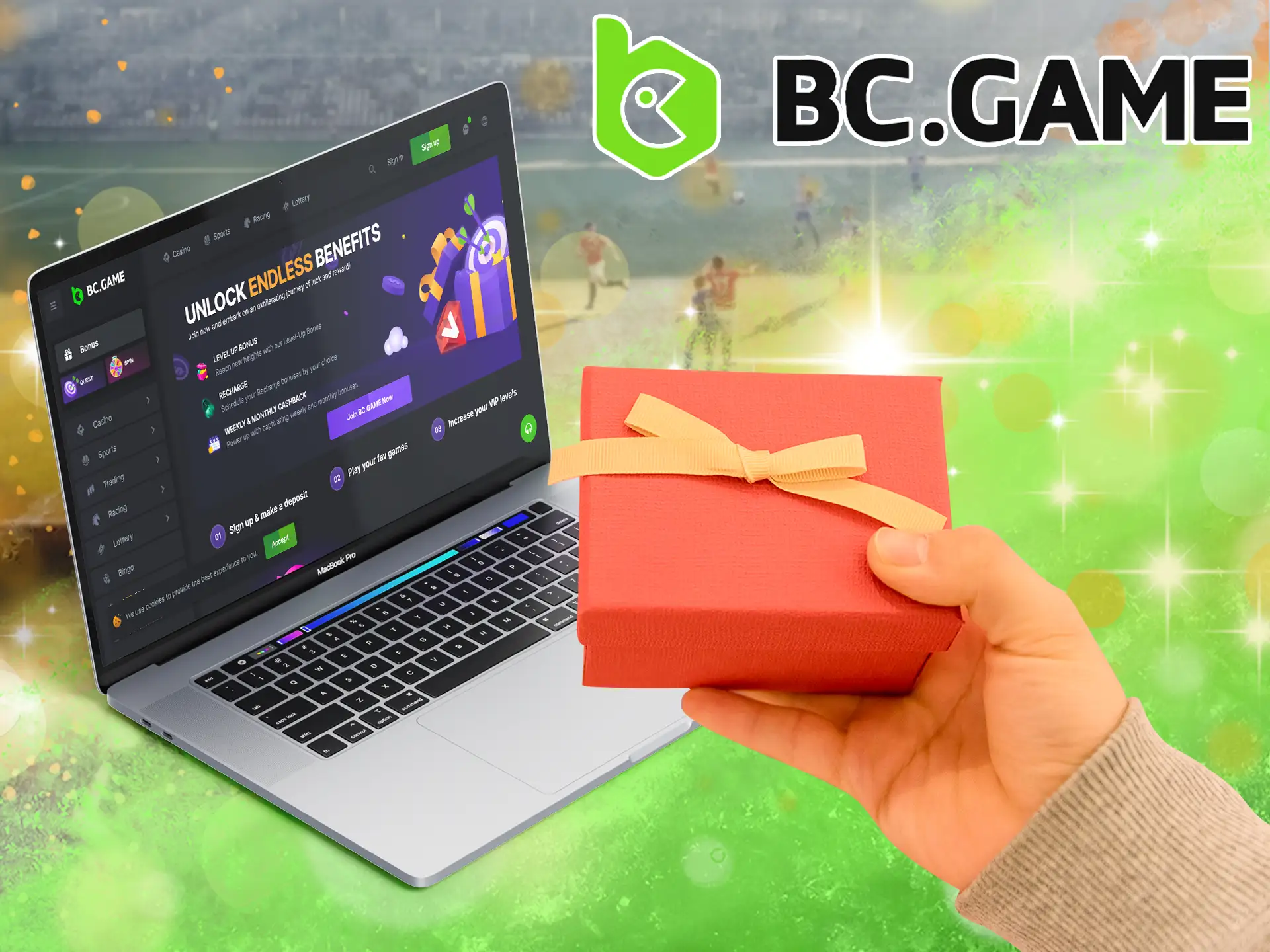 New users will receive a nice compliment from BC GAME for creating an account, it can be used in both casino and sports betting.