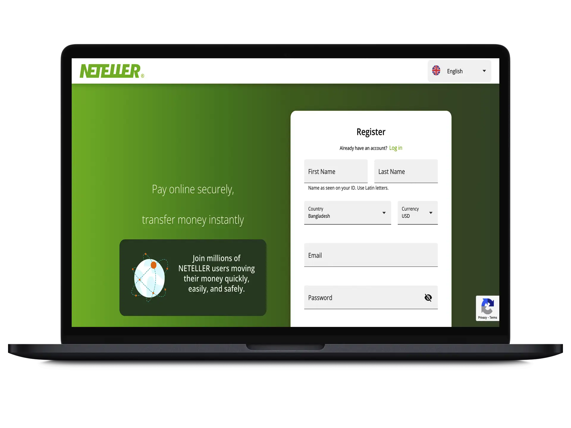 Following our guide, you will register on the Neteller website.