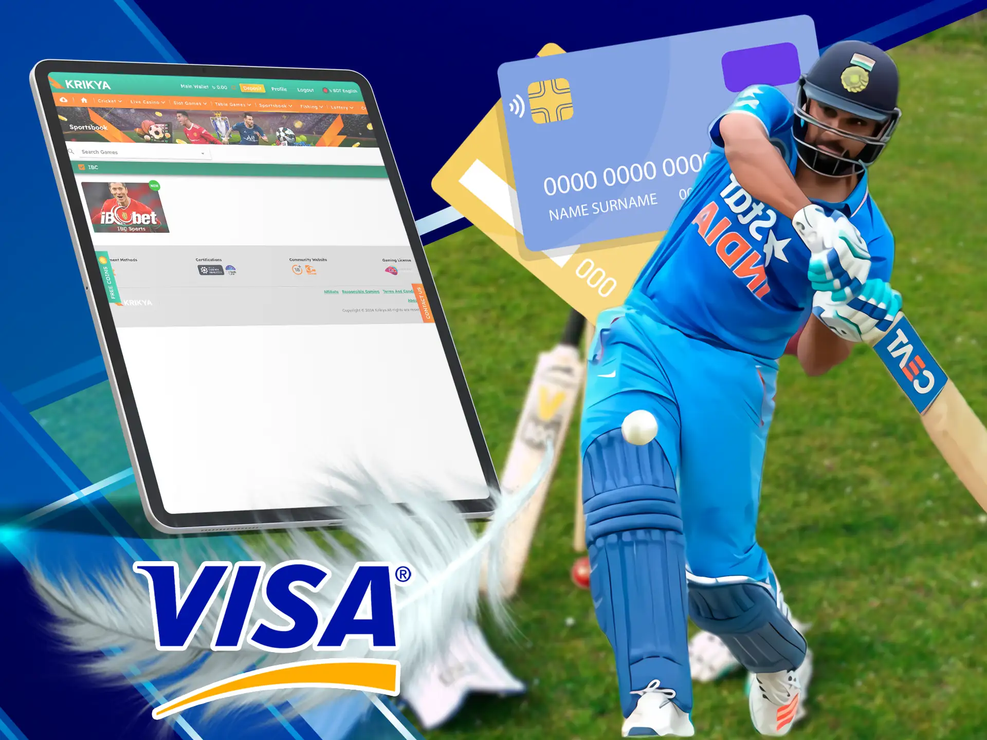 With Visa you will quickly find a common language, it is the most popular card in the world, making deposits to betting sites is a pleasure.