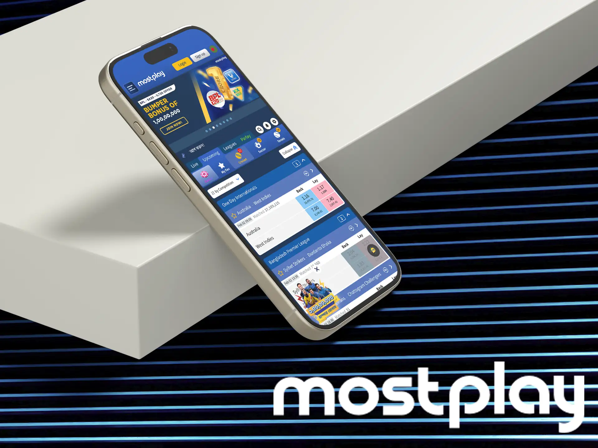 Start earning real money simply by placing sports bets with your device on the Mostplay platform.